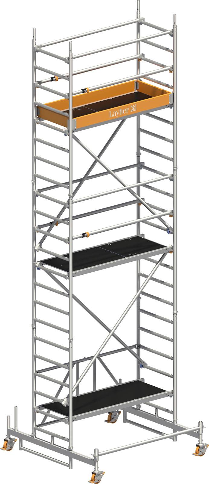 Layher Rollgerüst Zifa P2 mit Uni Telegeländer 6,76m AH