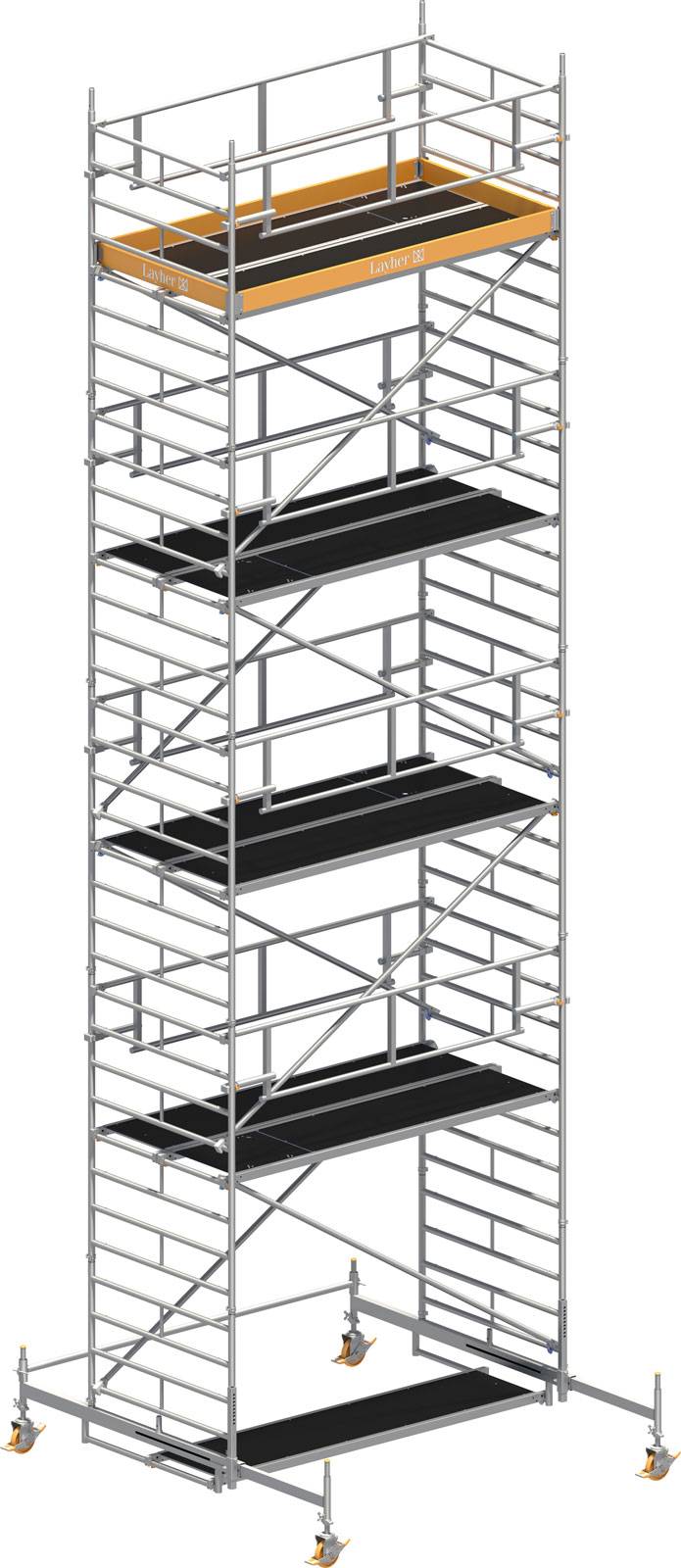 Layher Rollgerüst Uni Breit P2 Safety Plus mit Doppelgeländer 10,38m AH
