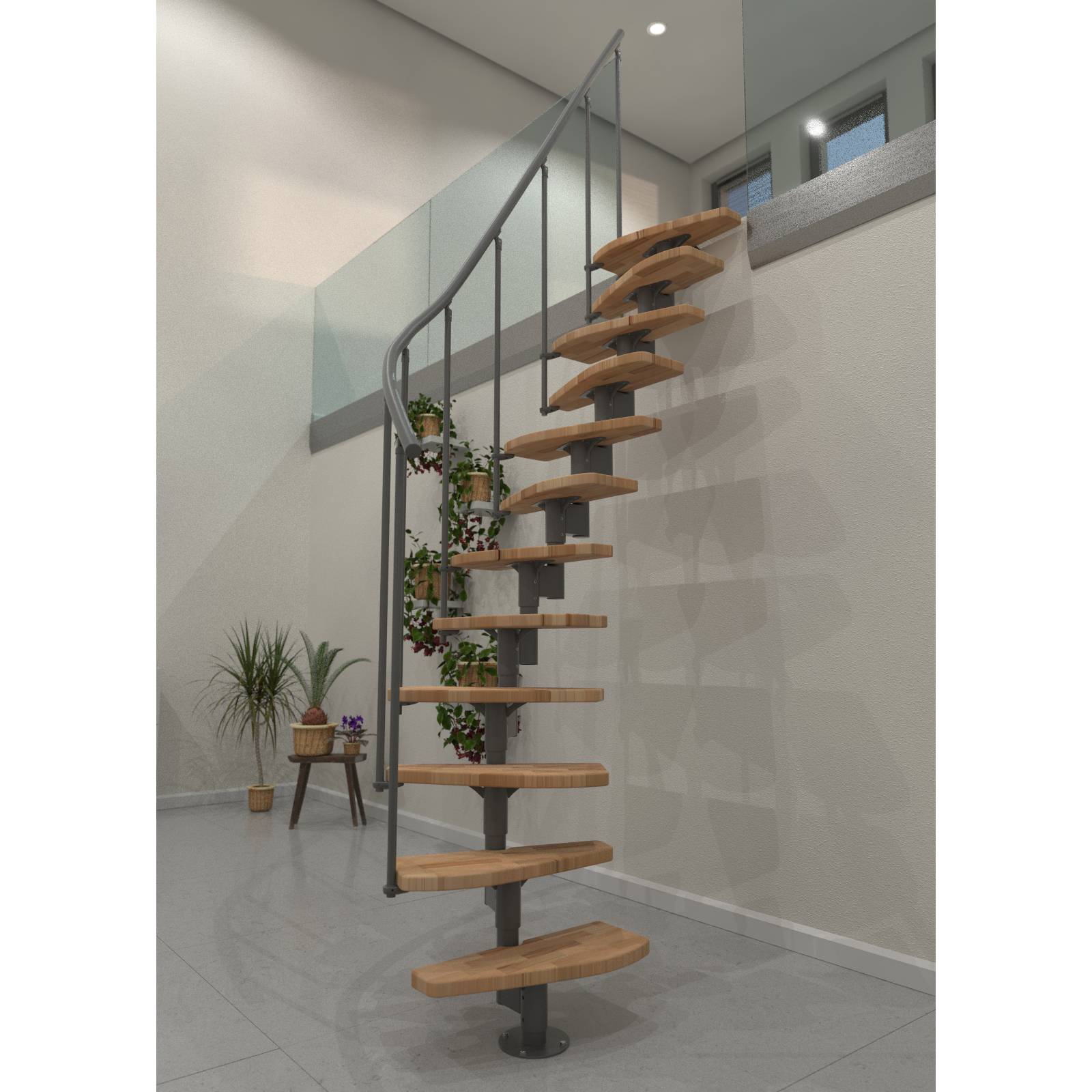 Minka Raumspartreppe Monte Carlo 35 - 293,8cm Geschosshöhe Buche Grau