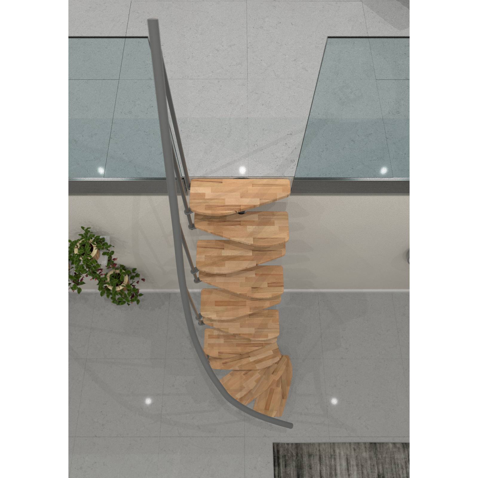 Minka Raumspartreppe Monte Carlo 35 - 293,8cm Geschosshöhe Buche Grau