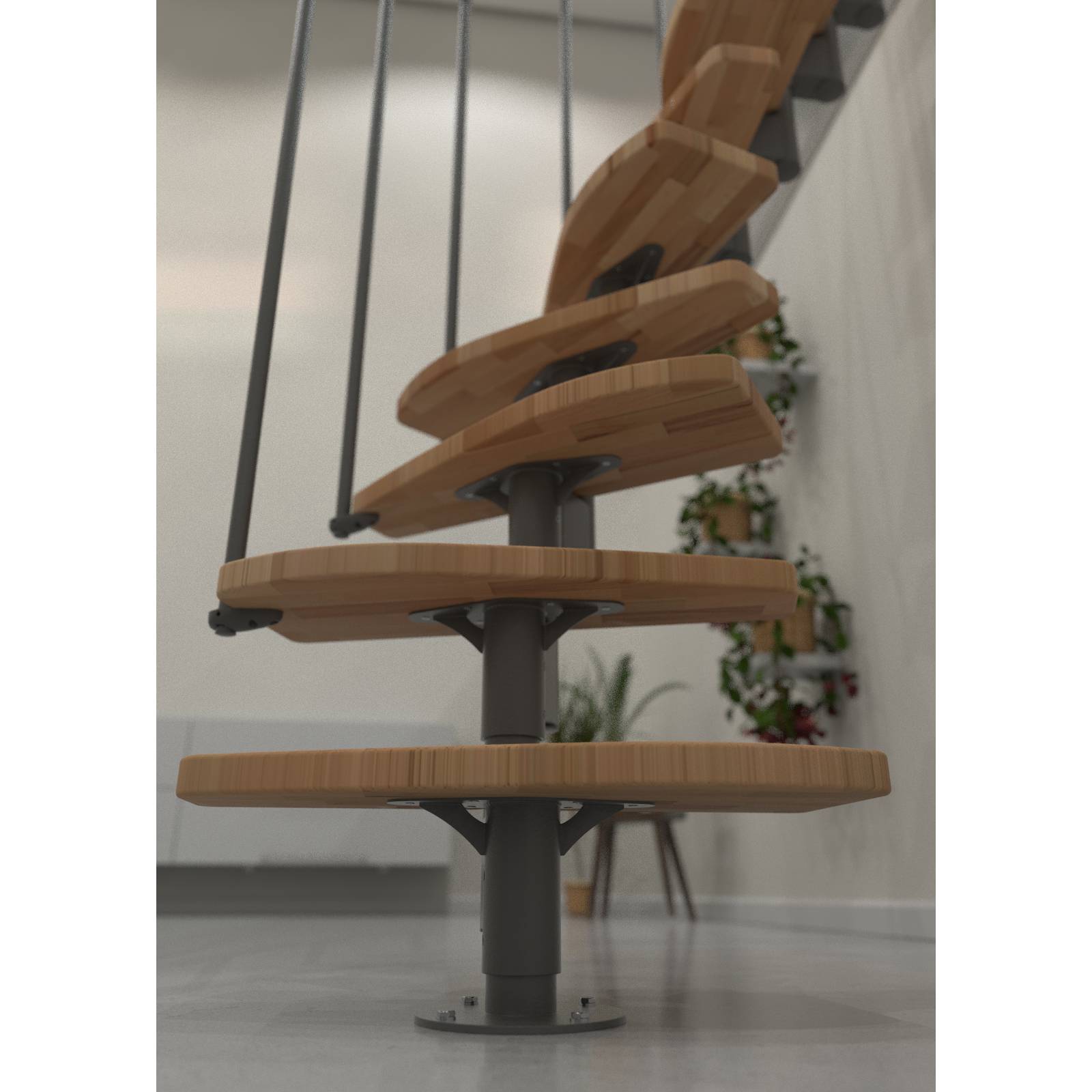 Minka Raumspartreppe Monte Carlo 35 - 293,8cm Geschosshöhe Buche Grau