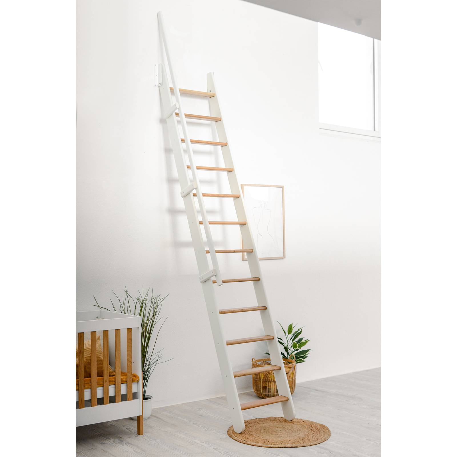 Minka Wangentreppe Flexiblo 300cm max. Geschosshöhe Eiche Weiß