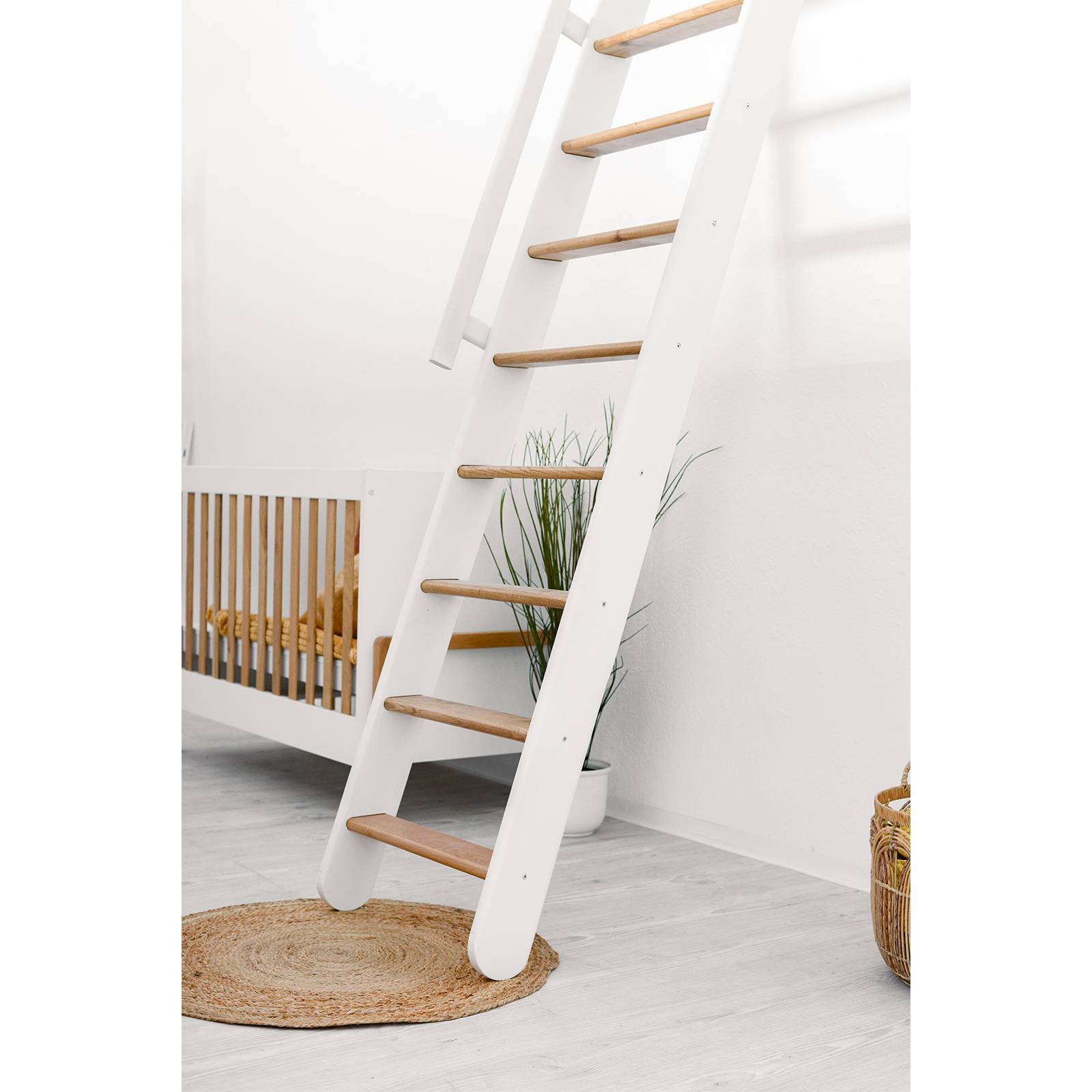 Minka Wangentreppe Flexiblo 300cm max. Geschosshöhe Eiche Weiß