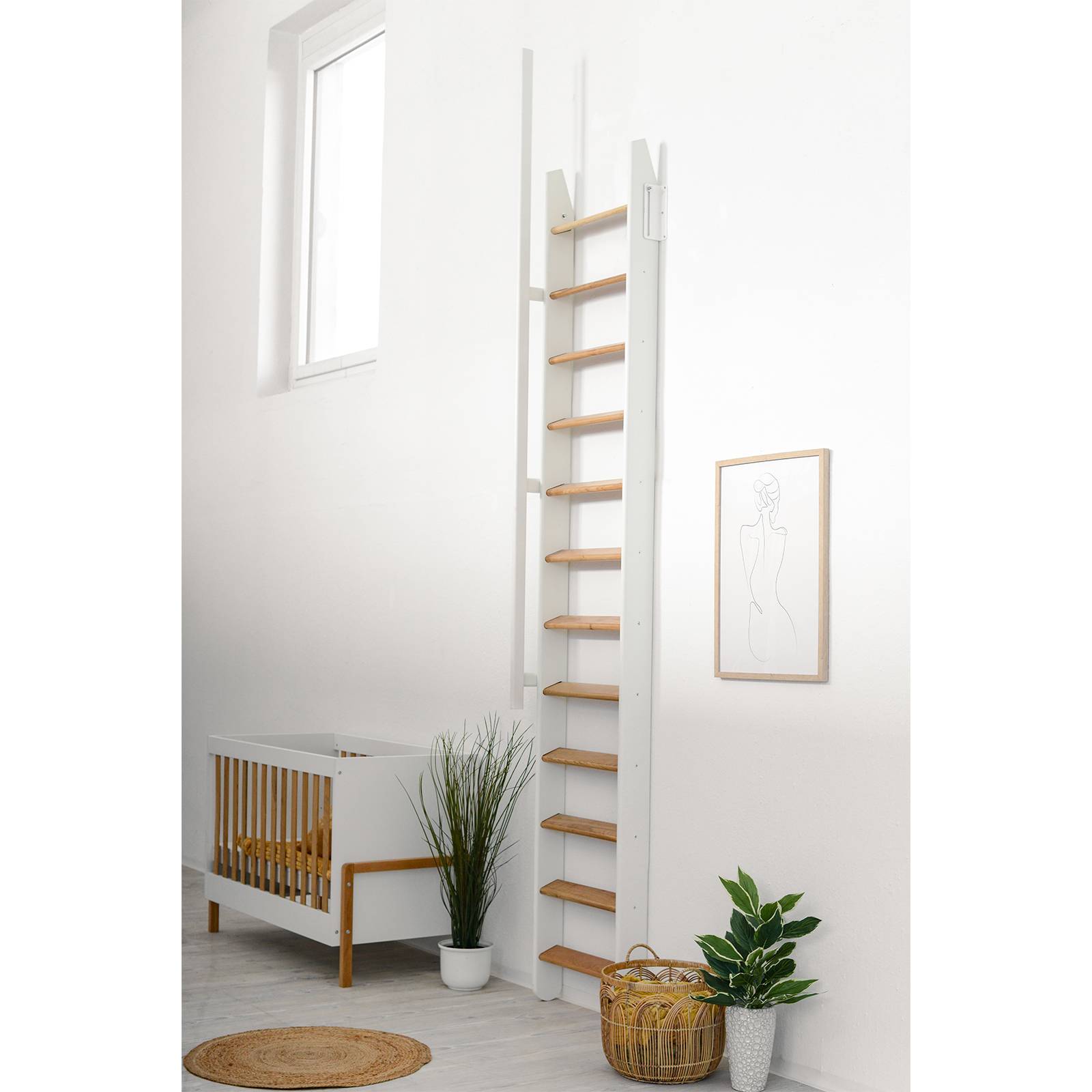 Minka Wangentreppe Flexiblo 300cm max. Geschosshöhe Eiche Weiß