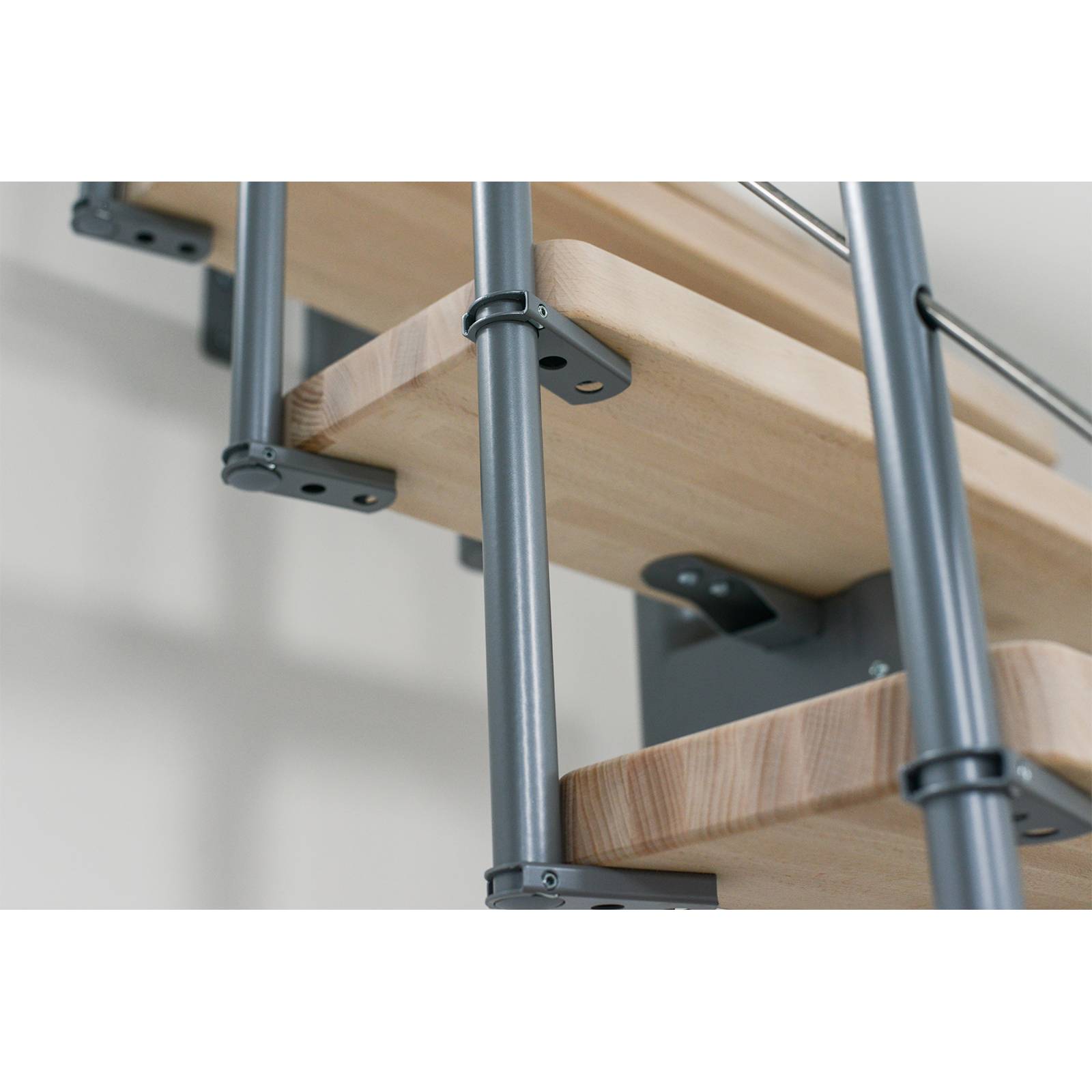 Minka Mittelholmtreppe Style Turn 35 - 304cm Geschosshöhe Walnuss Grau