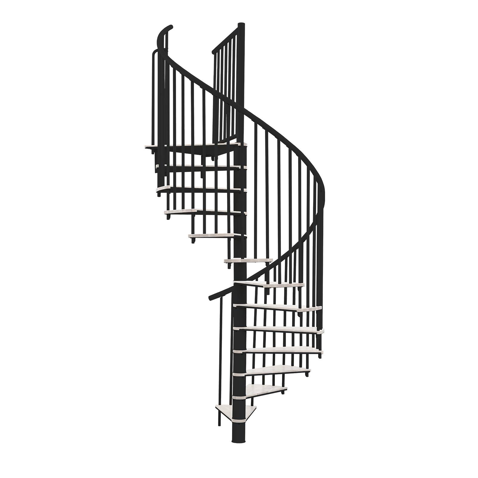 Minka Spindeltreppe Switch 36 - 295cm Geschosshöhe Weiß Schwarz 120cm Durchmesser