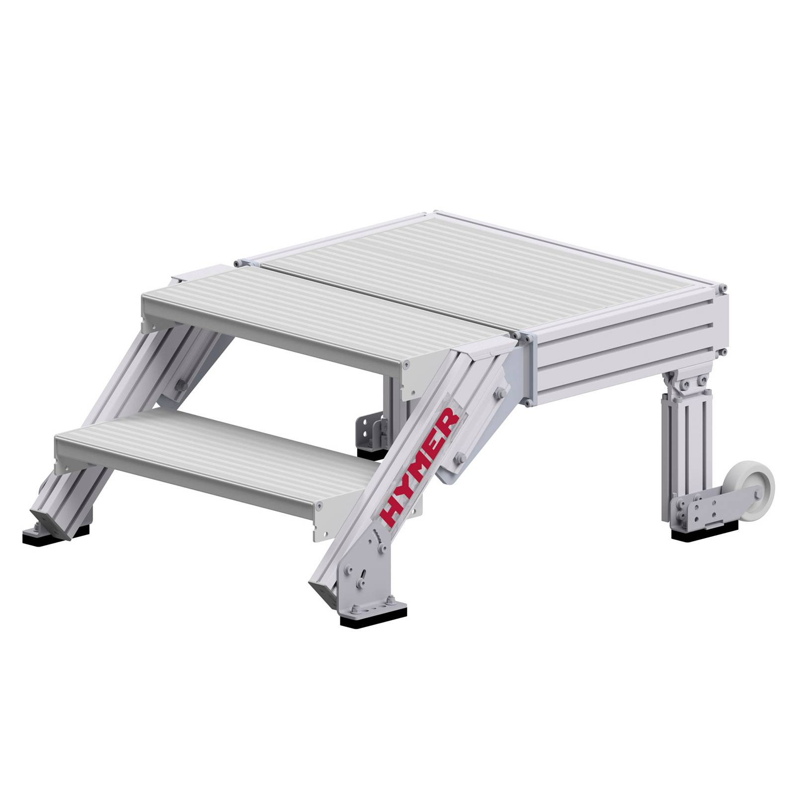 Hymer Treppenpodest mit großflächiger Plattform und 2 Rollen 0,6m Stufenbreite 2 Stufen