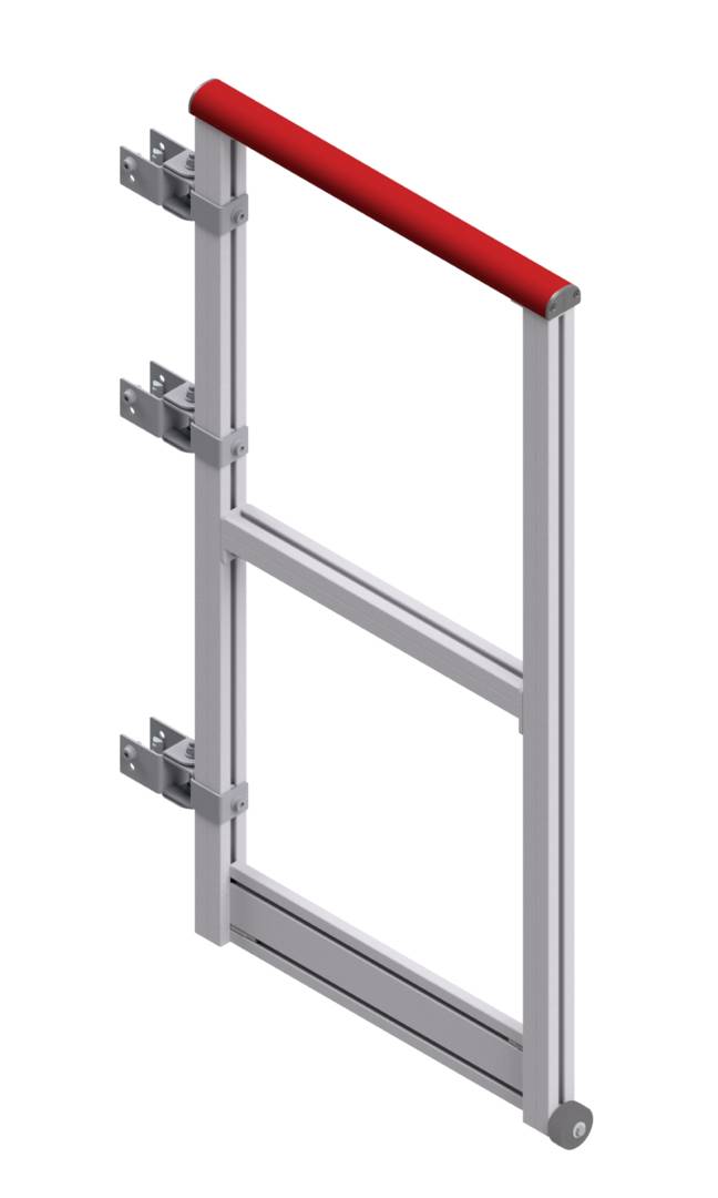 Hymer Durchgangssperre selbstschließend mit Fußleiste und Führungsrolle für Breite 600mm
