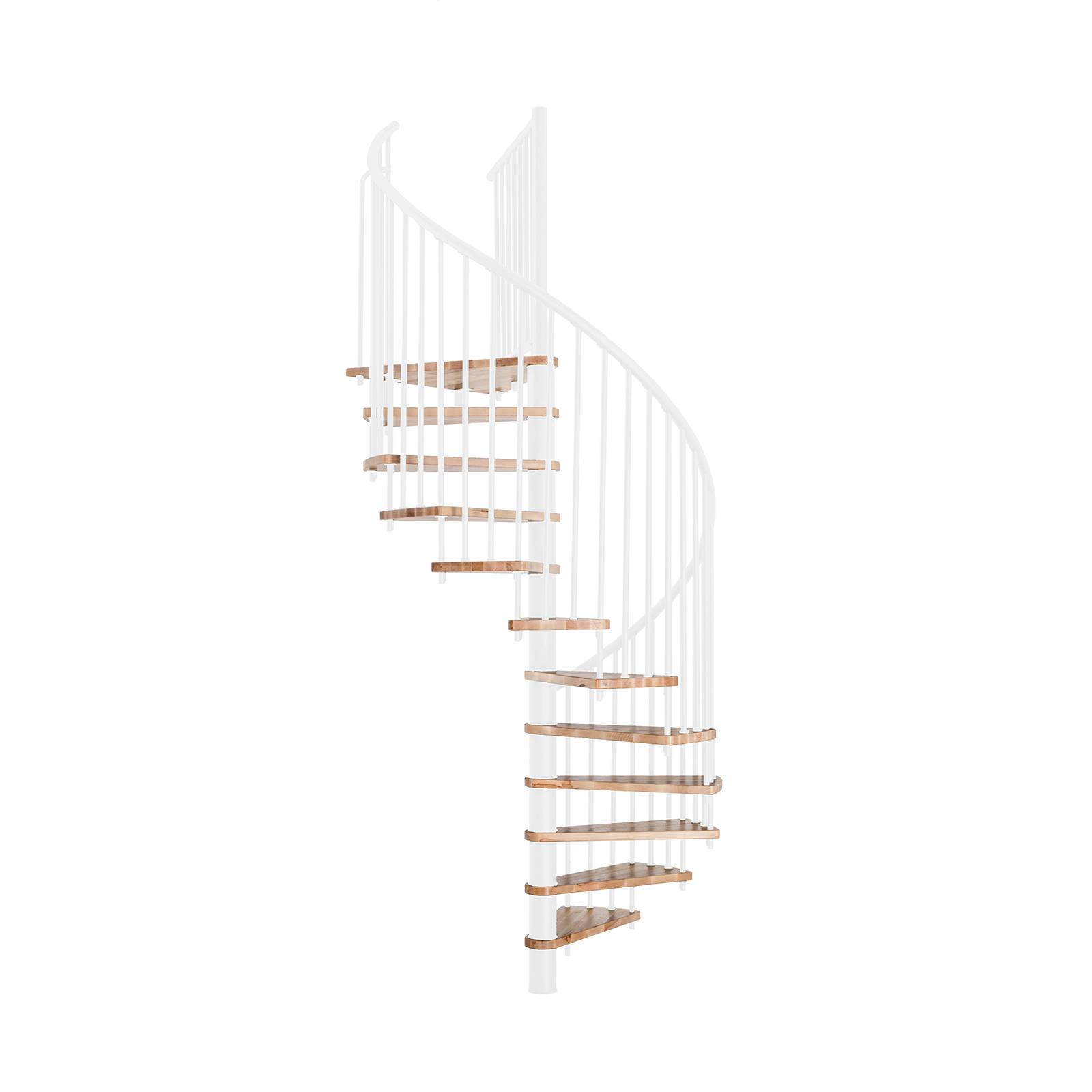 Minka Spindeltreppe Spiral Smart 38 - 305,5cm Geschosshöhe Buche Weiß 120cm Durchmesser