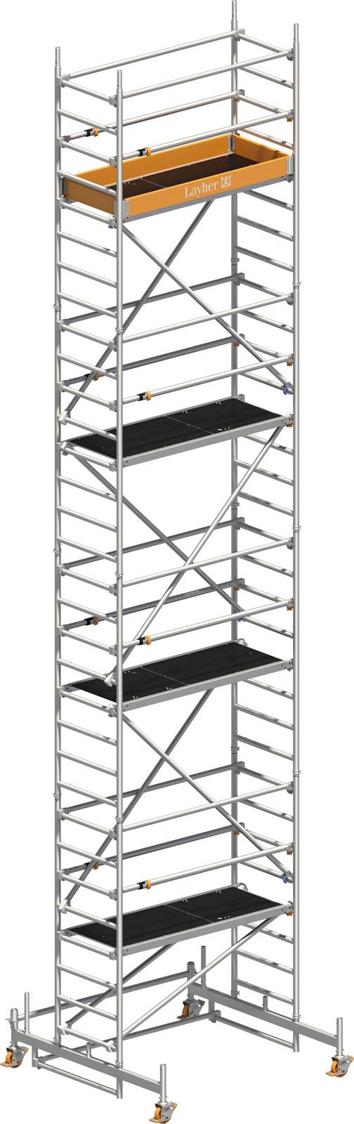 Layher Rollgerüst Uni Leicht mit Sicherheitsaufbau P2 und Uni Telegeländer 9,26m AH