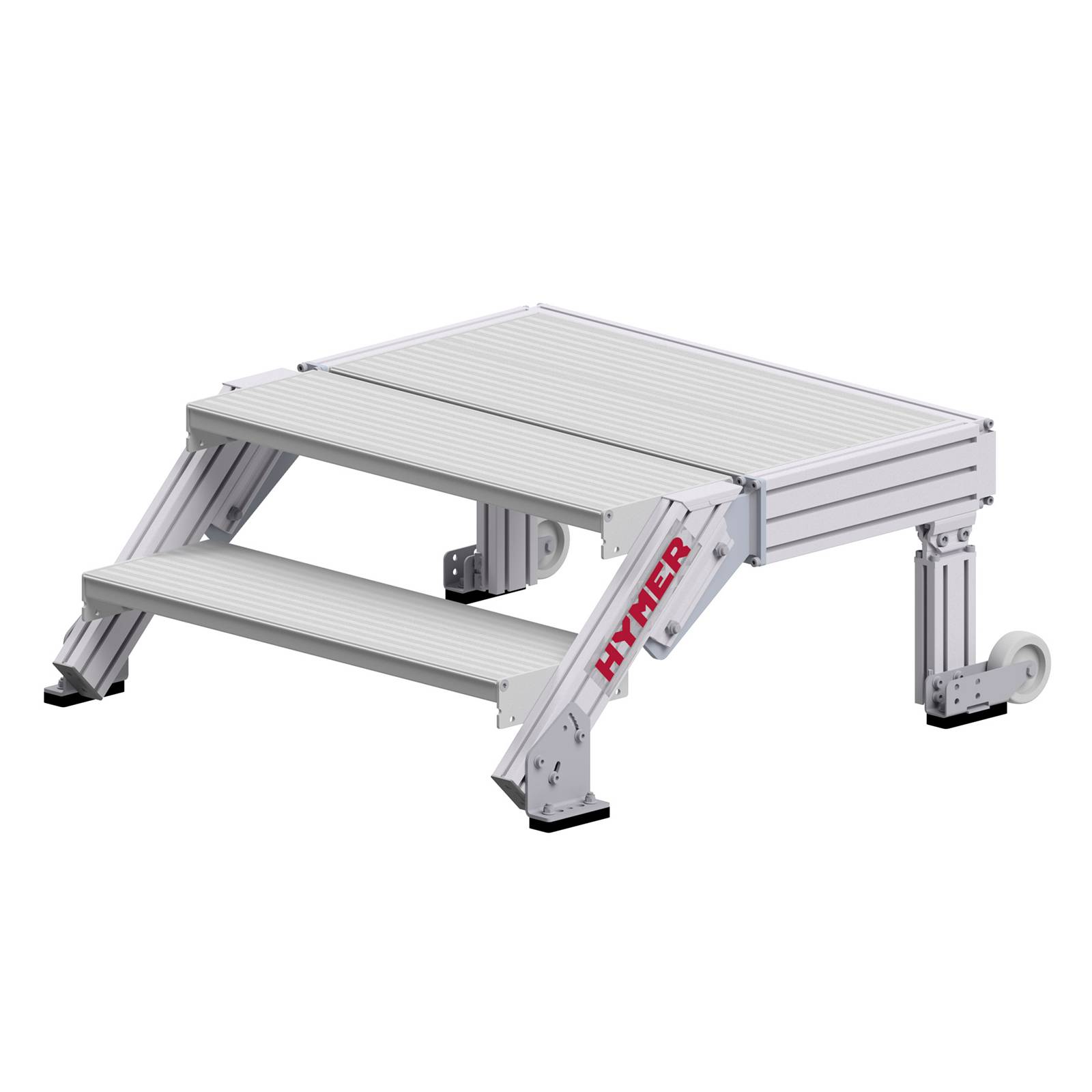 Hymer Treppenpodest mit großflächiger Plattform und 2 Rollen 0,8m Stufenbreite 2 Stufen