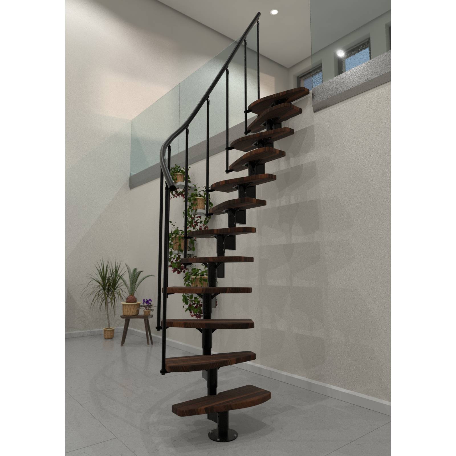 Minka Raumspartreppe Monte Carlo 35 - 293,8cm Geschosshöhe Walnuss Schwarz