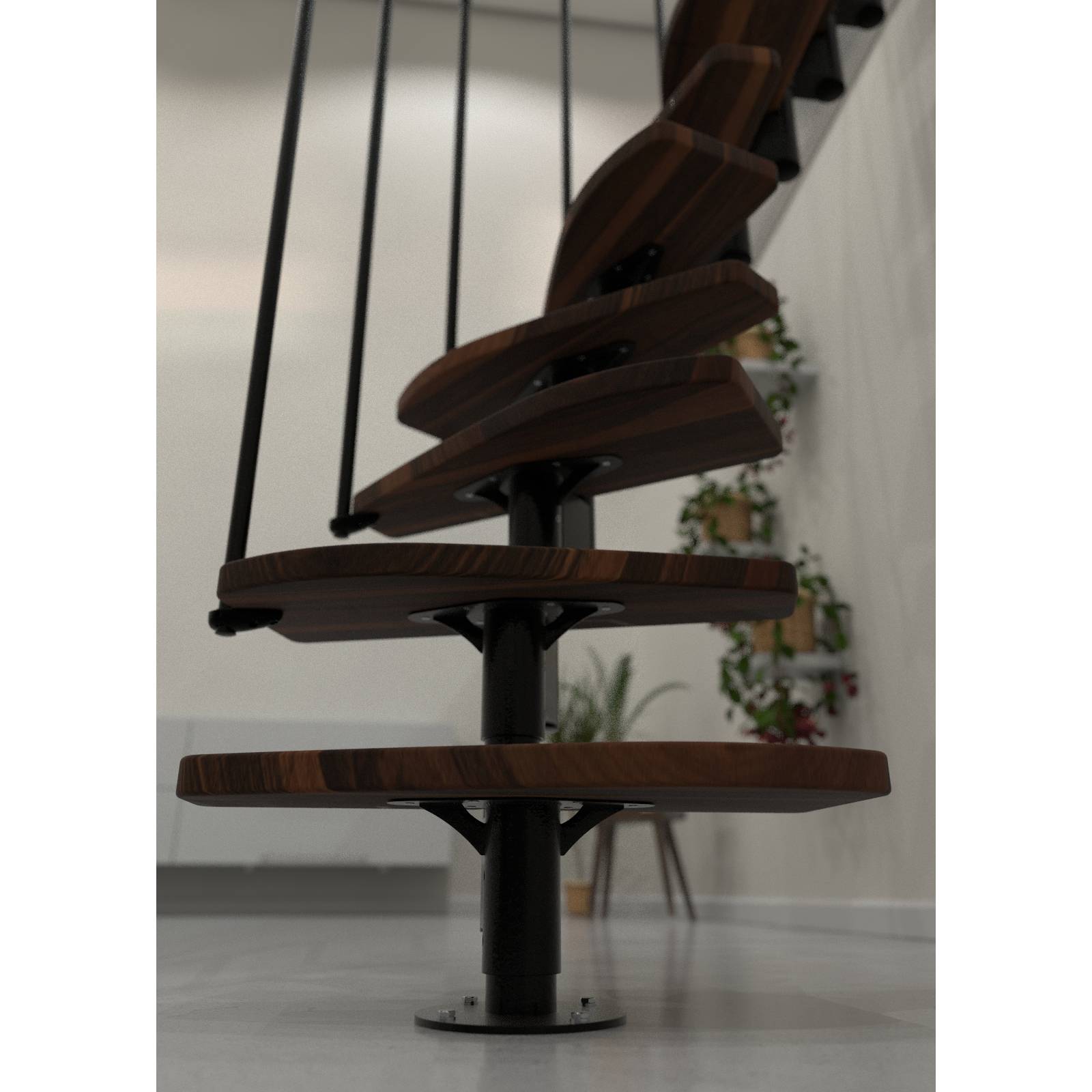 Minka Raumspartreppe Monte Carlo 35 - 293,8cm Geschosshöhe Walnuss Schwarz