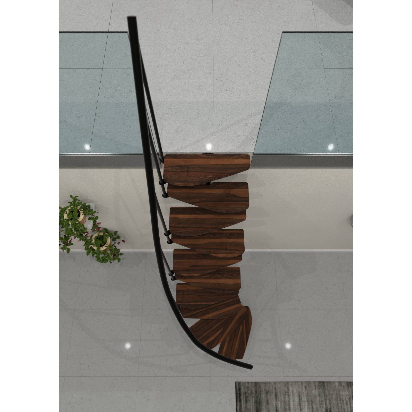 Minka Raumspartreppe Monte Carlo 35 - 293,8cm Geschosshöhe Walnuss Schwarz