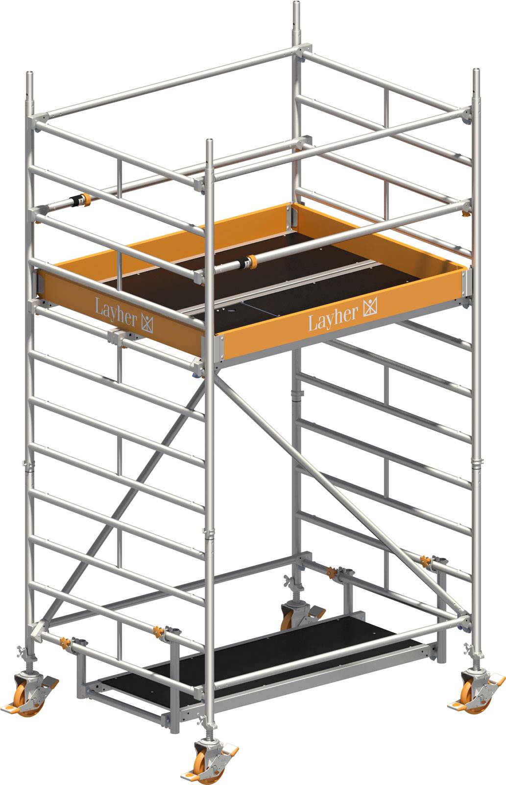 Layher Rollgerüst Uni Kompakt P2 mit Uni Telegeländer 4,20m AH