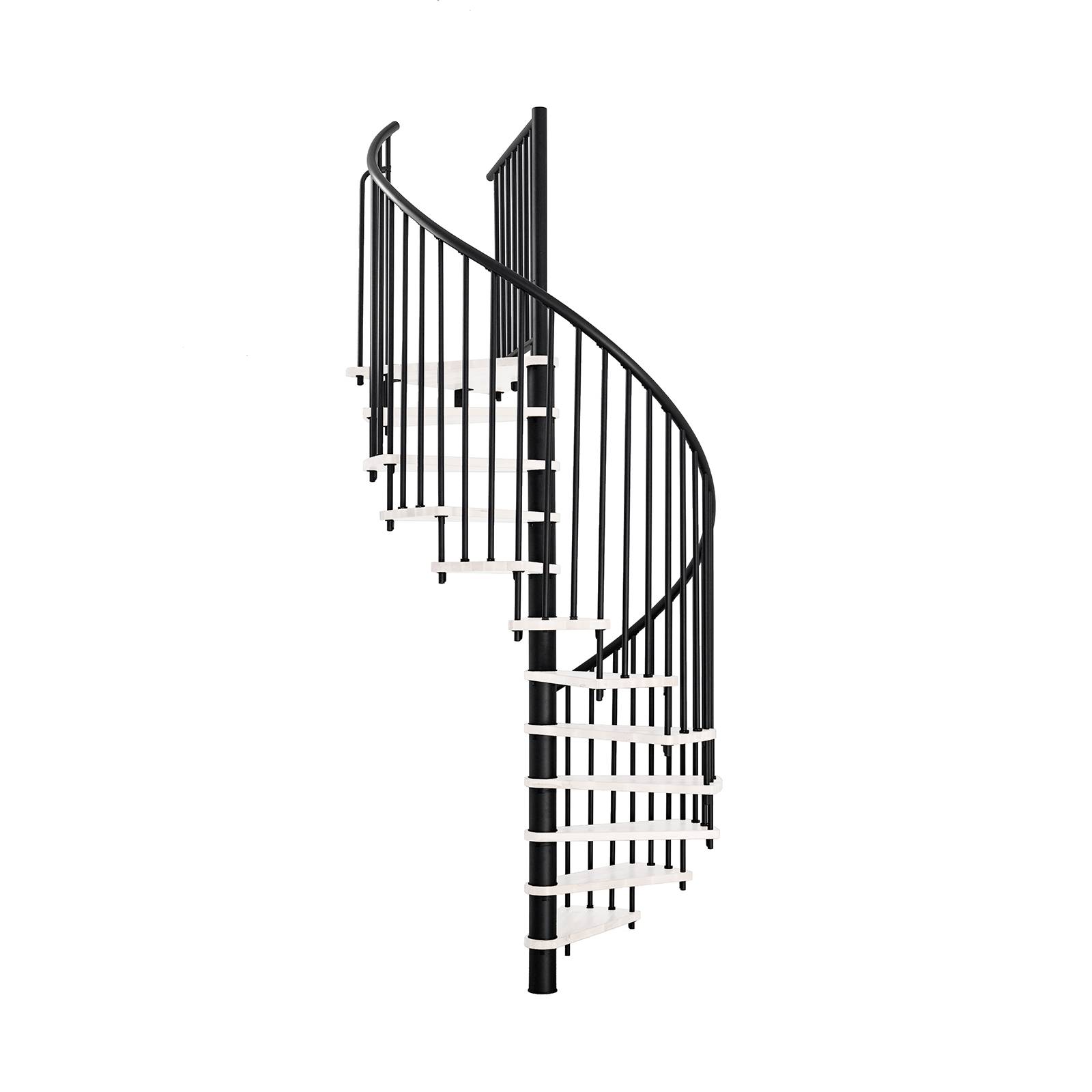 Minka Spindeltreppe Spiral Smart 38 - 305,5cm Geschosshöhe Weiß Schwarz 160cm Durchmesser