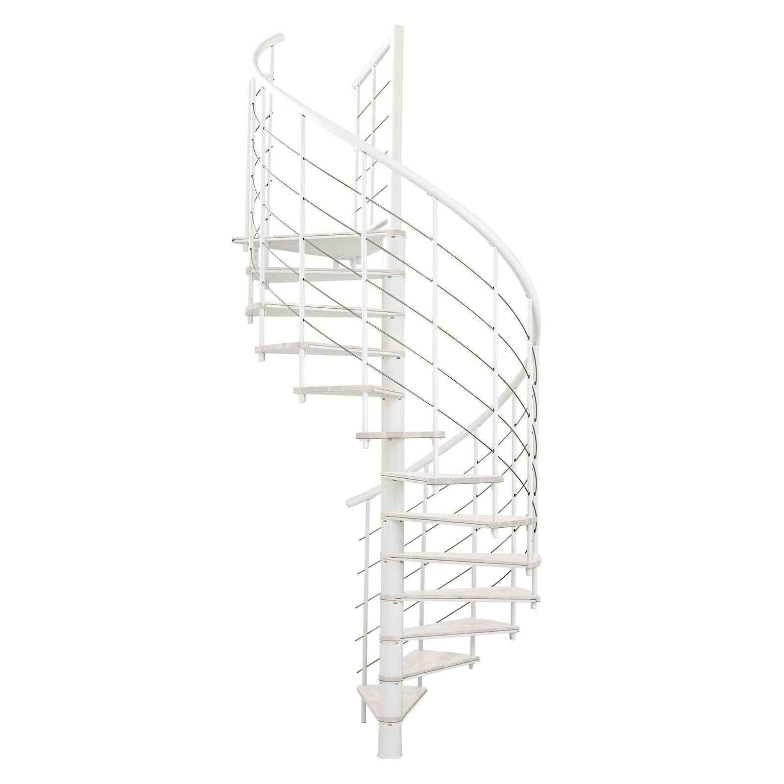 Minka Spindeltreppe Fusion 37 - 295cm Geschosshöhe Weiß Weiß 120cm Durchmesser