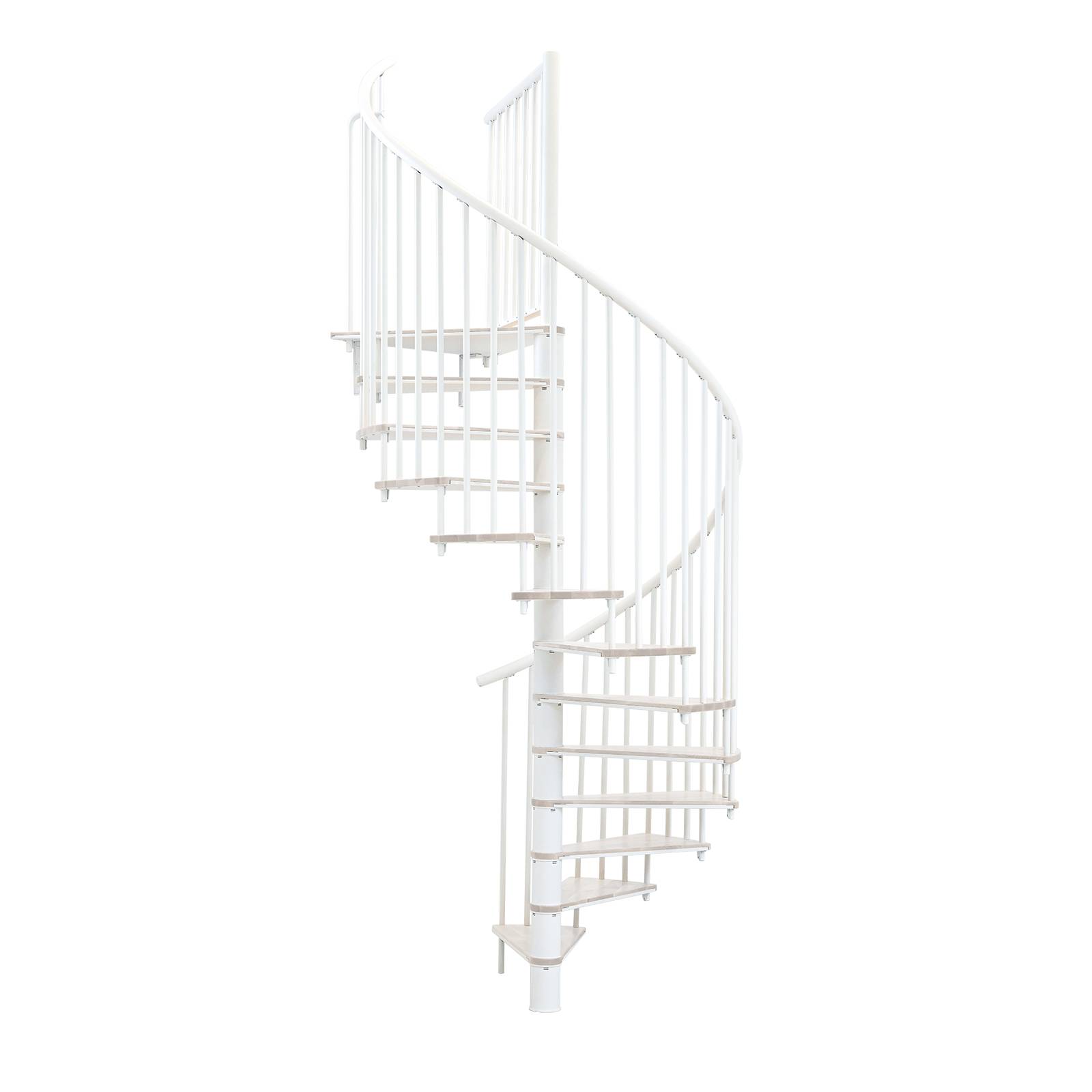 Minka Spindeltreppe Switch 36 - 295cm Geschosshöhe Weiß Weiß 160cm Durchmesser