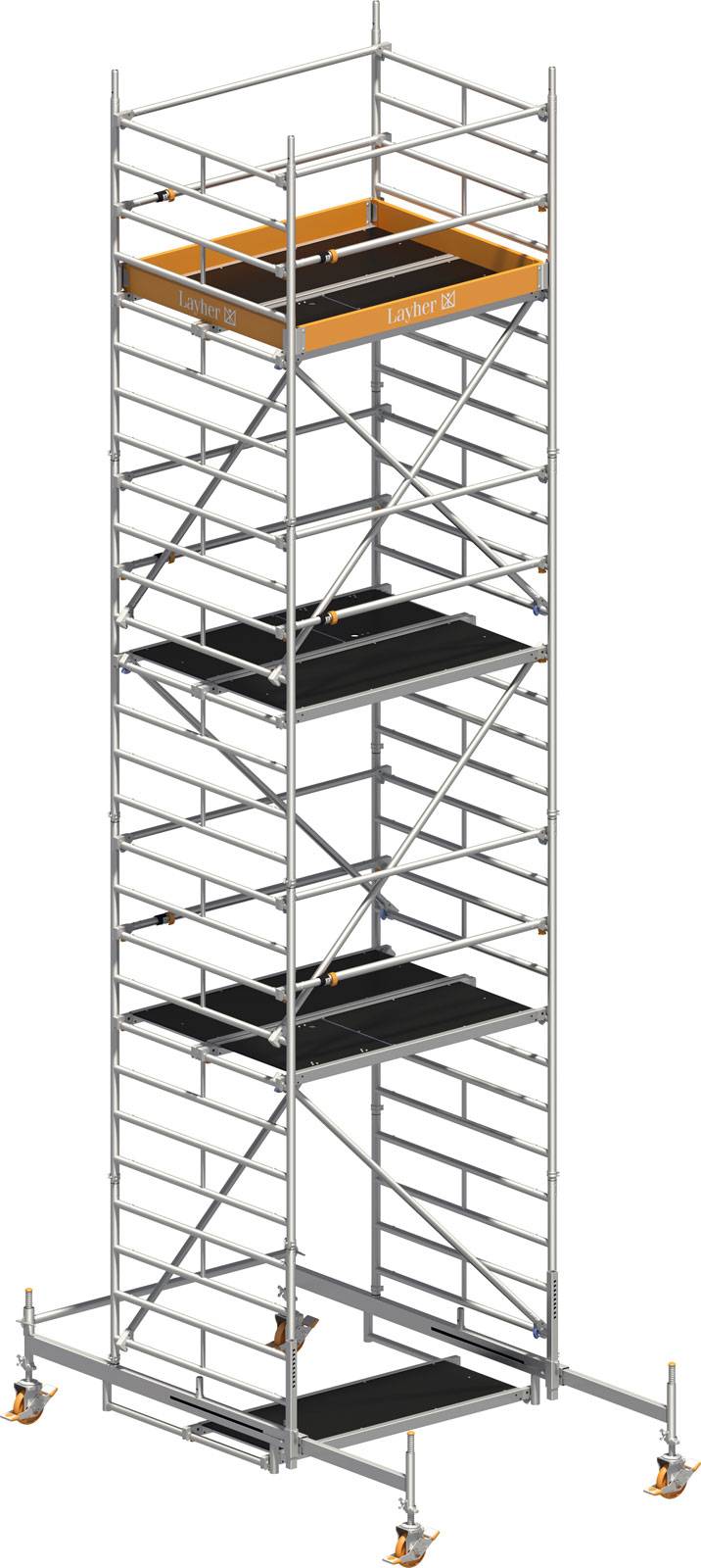 Layher Rollgerüst Uni Kompakt P2 mit Uni Telegeländer 8,38m AH