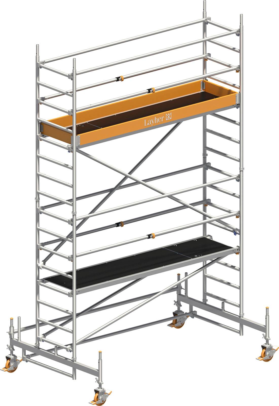 Layher Rollgerüst Uni Standard P2 mit Uni Telegeländer 5,35m AH