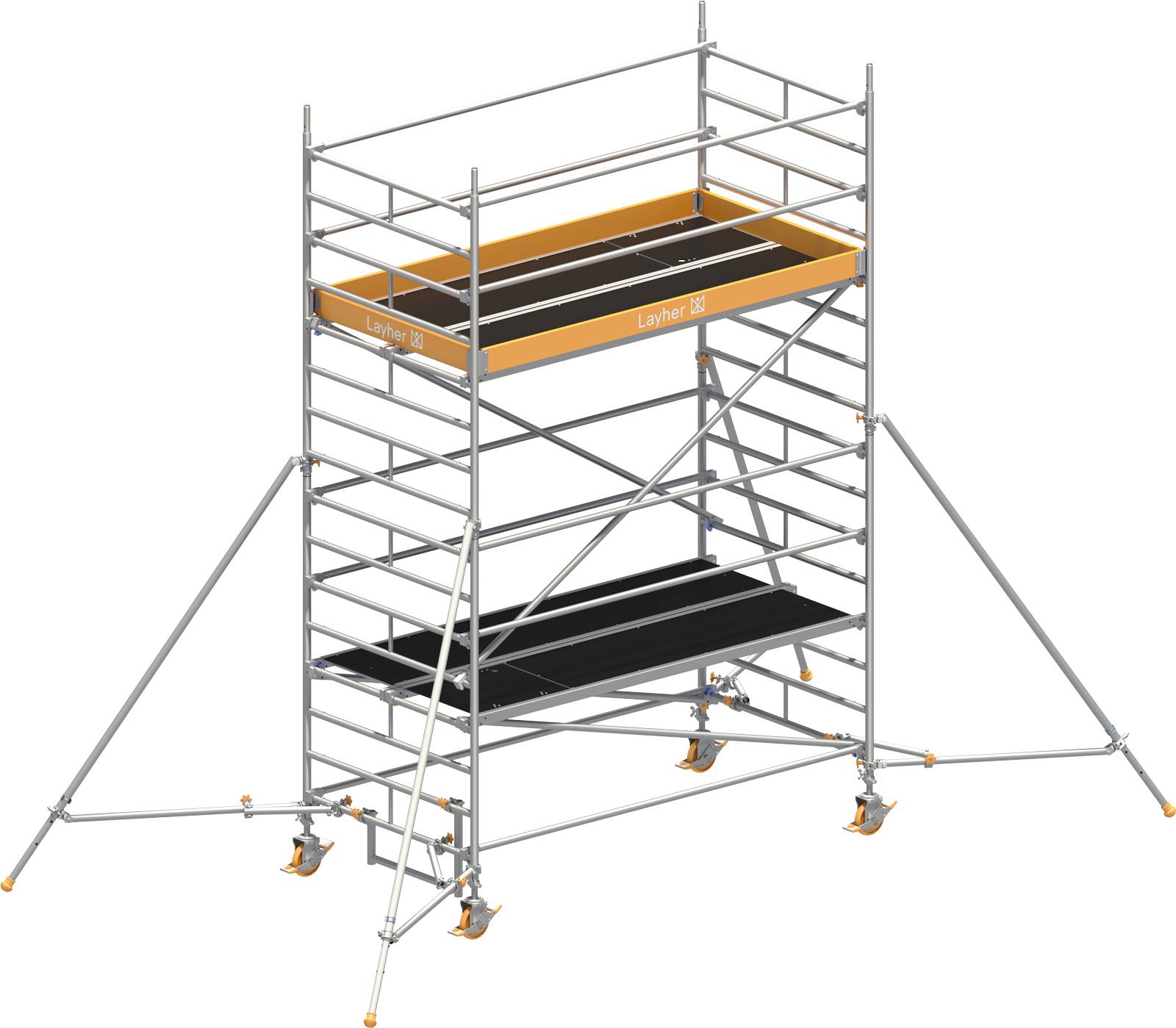 Layher Rollgerüst Uni Breit P2 mit Gerüststützenlänge 2,60m, 5,20m AH