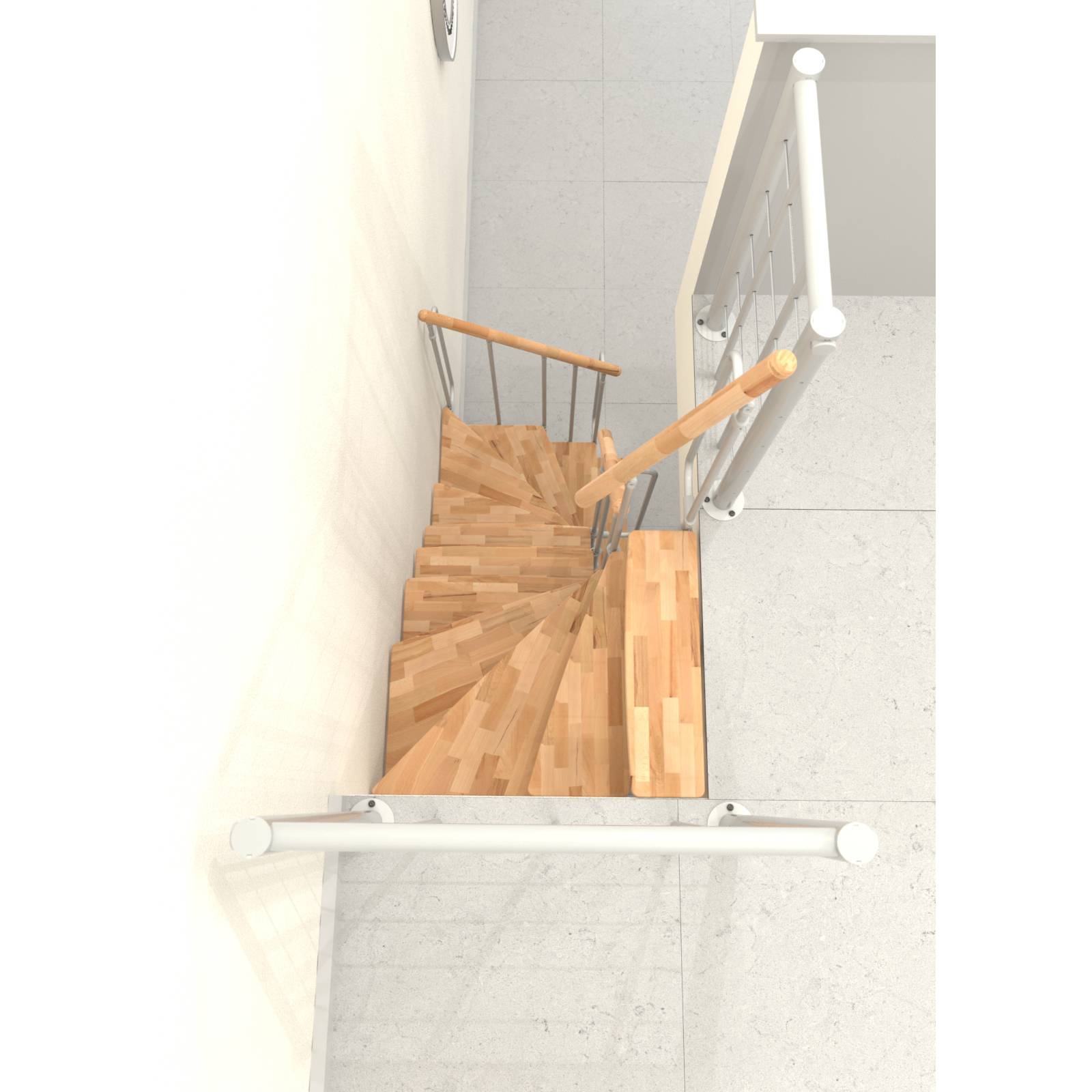 Minka Mittelholmtreppe Joker Turn 180° 187 - 304cm Geschosshöhe Buche Weiß