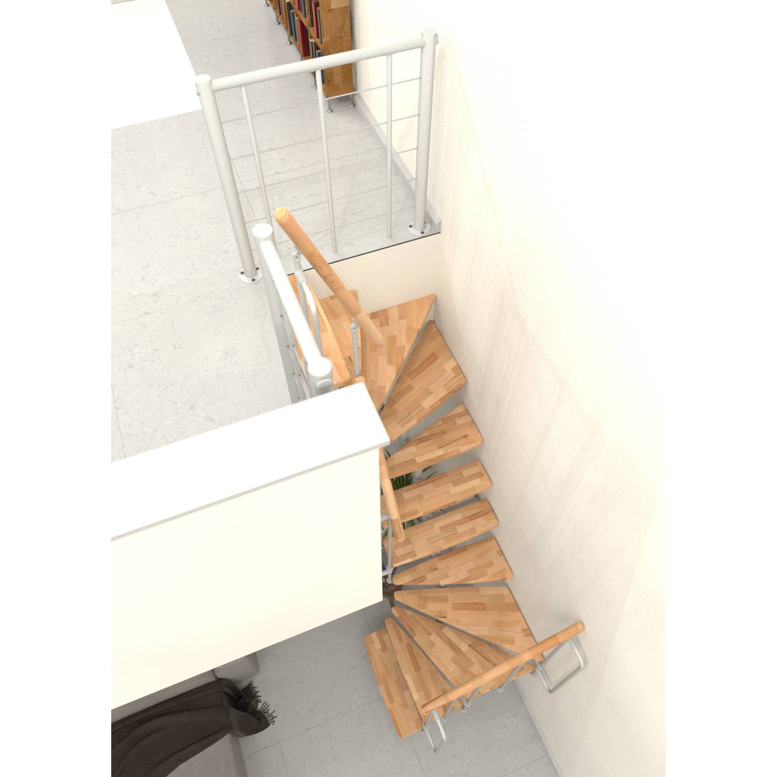 Minka Mittelholmtreppe Joker Turn 180° 187 - 304cm Geschosshöhe Buche Weiß
