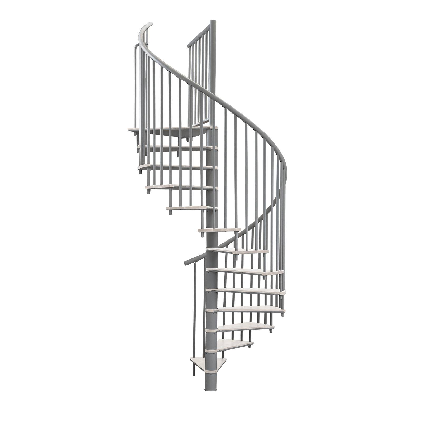 Minka Spindeltreppe Switch 36 - 295cm Geschosshöhe Weiß Grau 120cm Durchmesser