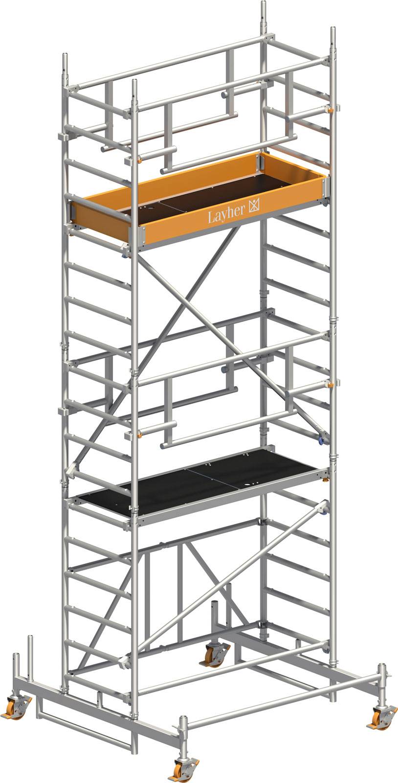 Layher Rollgerüst ZIFA P2 Safety Plus mit Doppelgeländer 5,76 AH