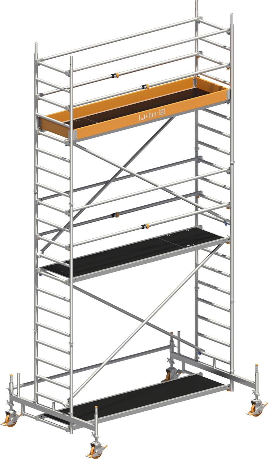 Layher Rollgerüst Uni Standard P2 mit Uni Telegeländer 6,35m AH