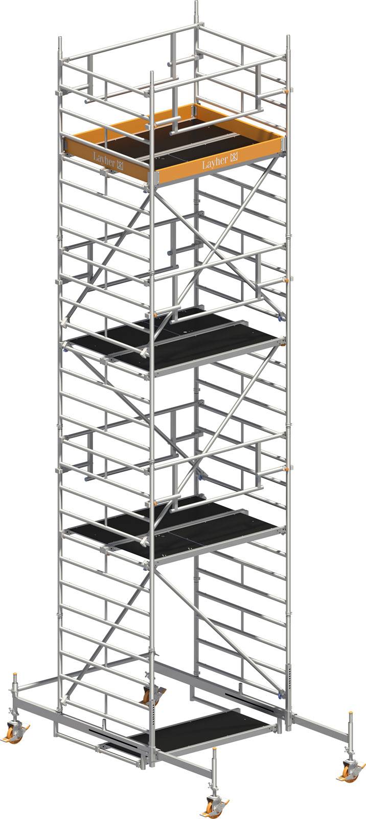 Layher Rollgerüst Uni Kompakt P2 Safety Plus mit Doppelgeländer 8,38m AH