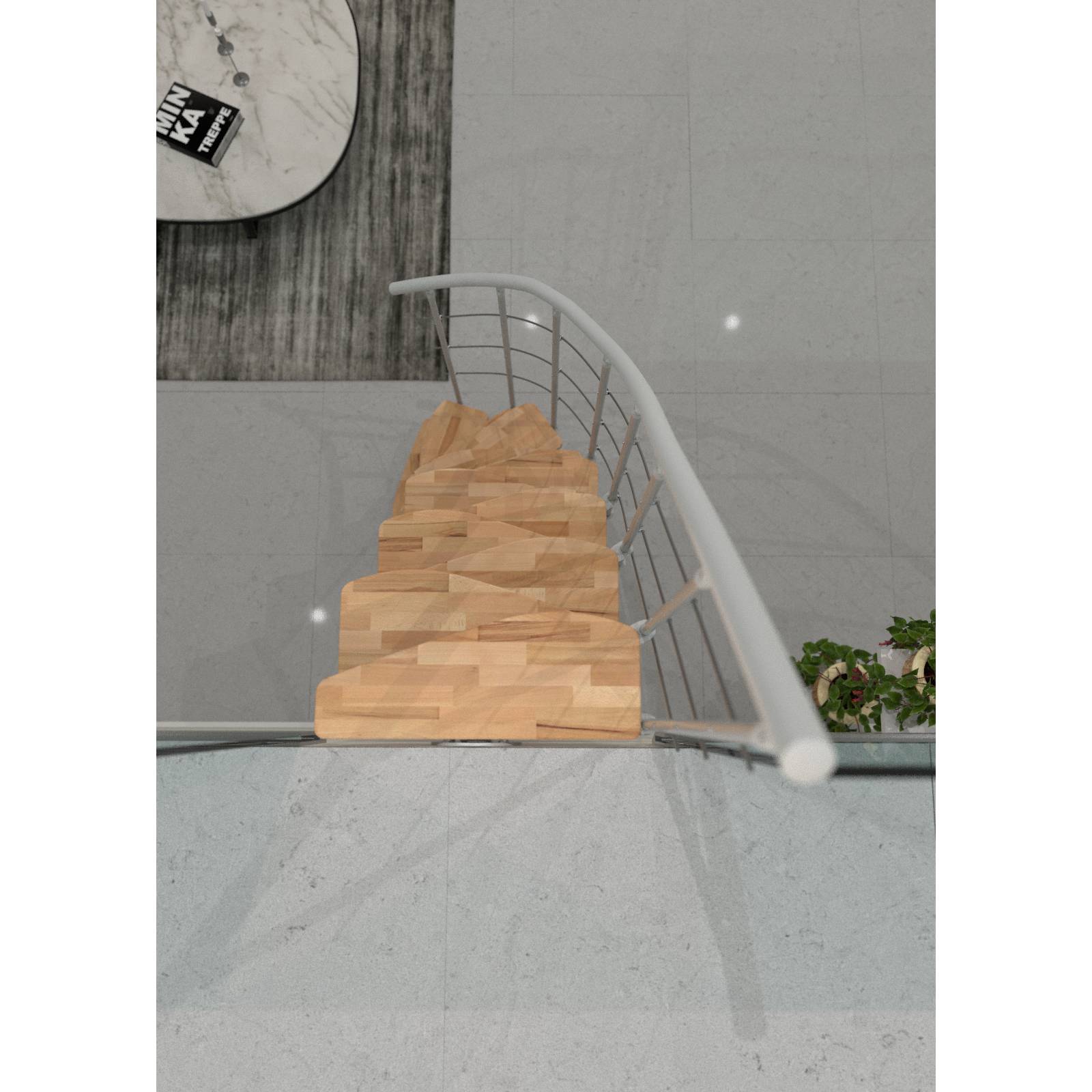 Minka Mittelholmtreppe Nizza 35 - 293,8cm Geschosshöhe Buche Weiß