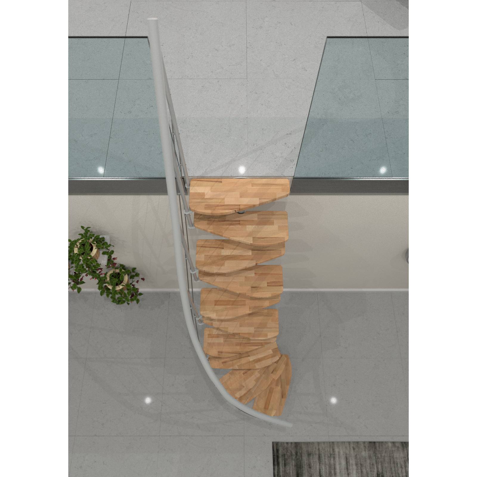 Minka Mittelholmtreppe Nizza 35 - 293,8cm Geschosshöhe Buche Weiß