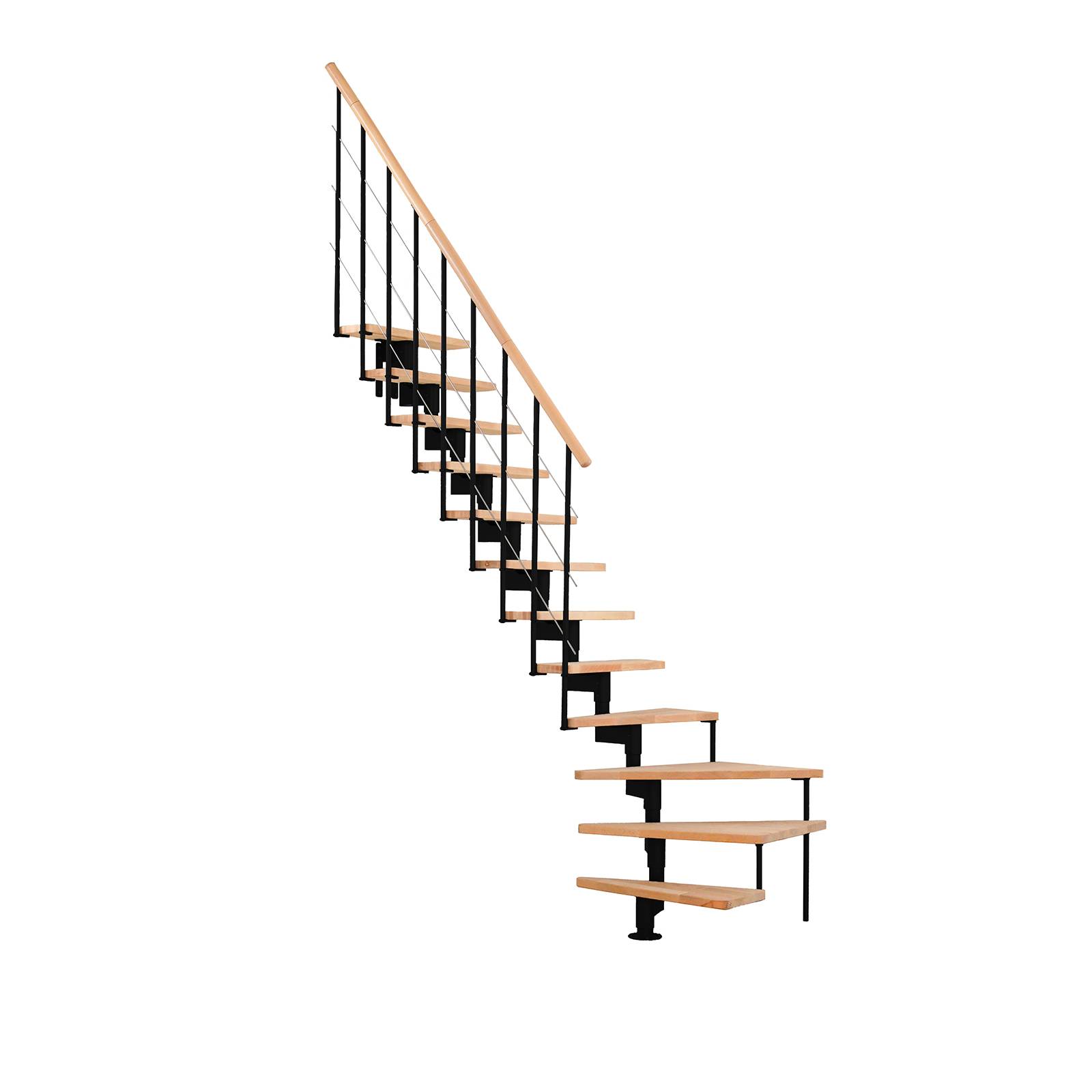 Minka Mittelholmtreppe Style Turn 35 - 304cm Geschosshöhe Buche Schwarz
