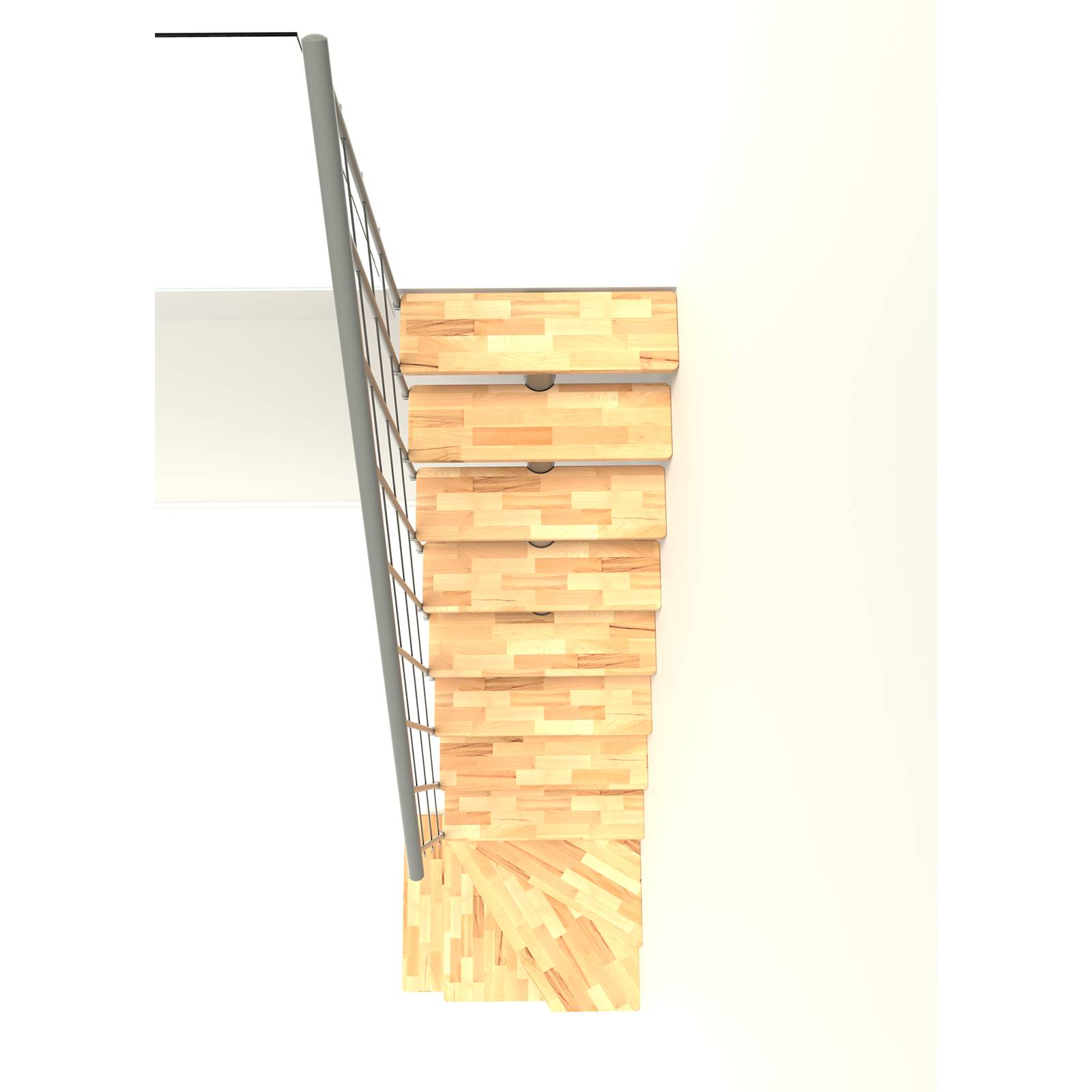 Minka Mittelholmtreppe Comfort Top Turn 37 - 312cm Geschosshöhe Buche Grau