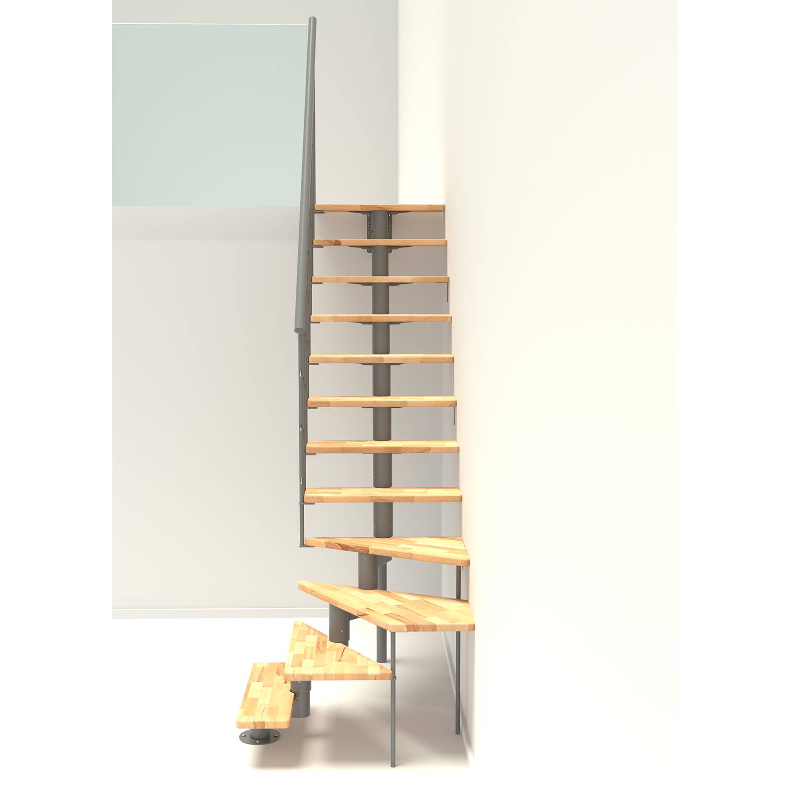 Minka Mittelholmtreppe Comfort Top Turn 37 - 312cm Geschosshöhe Buche Grau