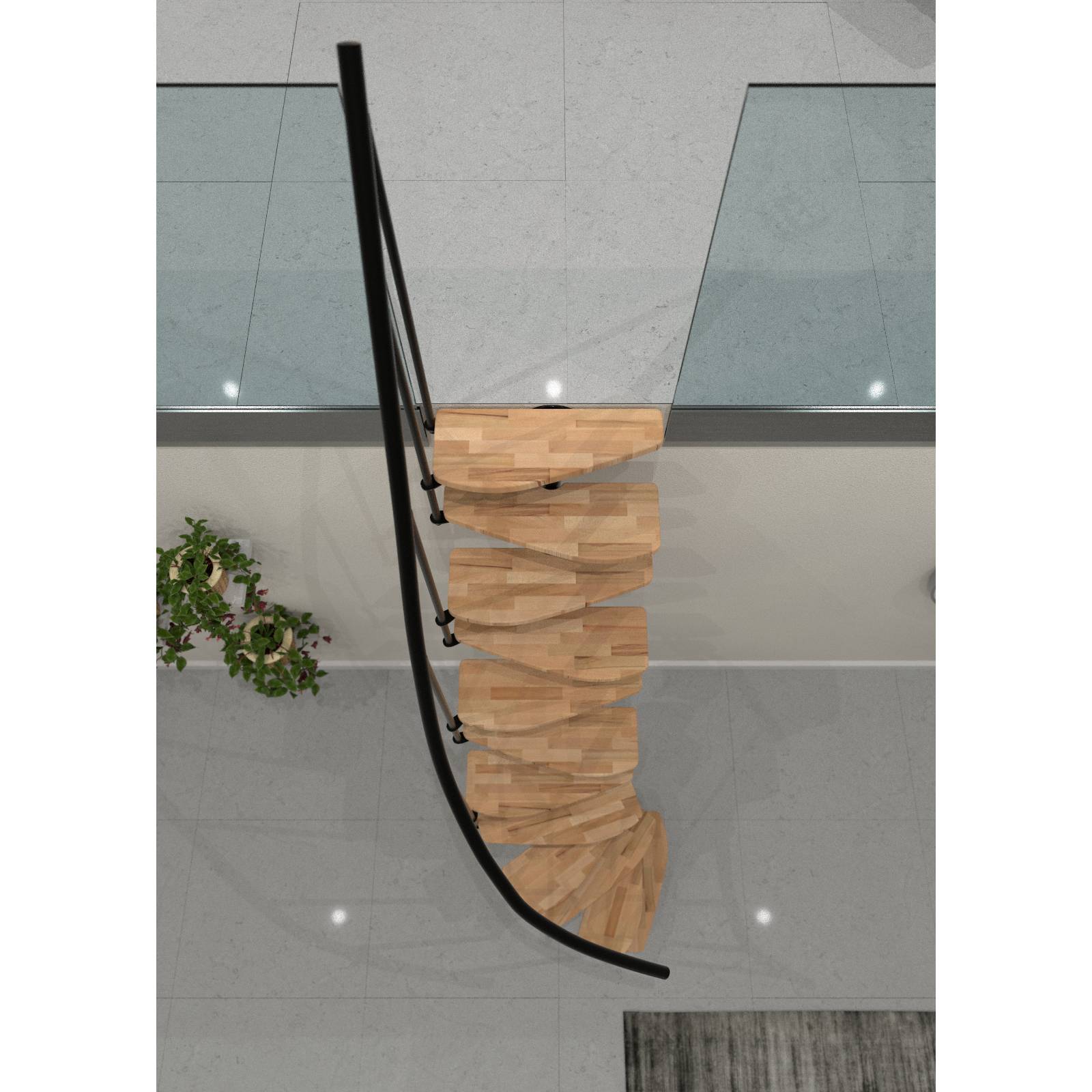 Minka Raumspartreppe Monte Carlo 35 - 293,8cm Geschosshöhe Buche Schwarz