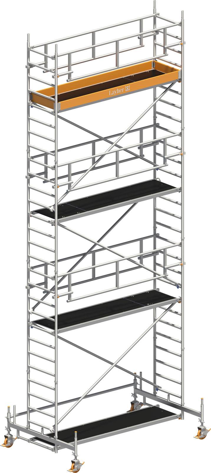 Layher Rollgerüst Uni Standard P2 Safety Plus mit Doppelgeländer 8,35m AH