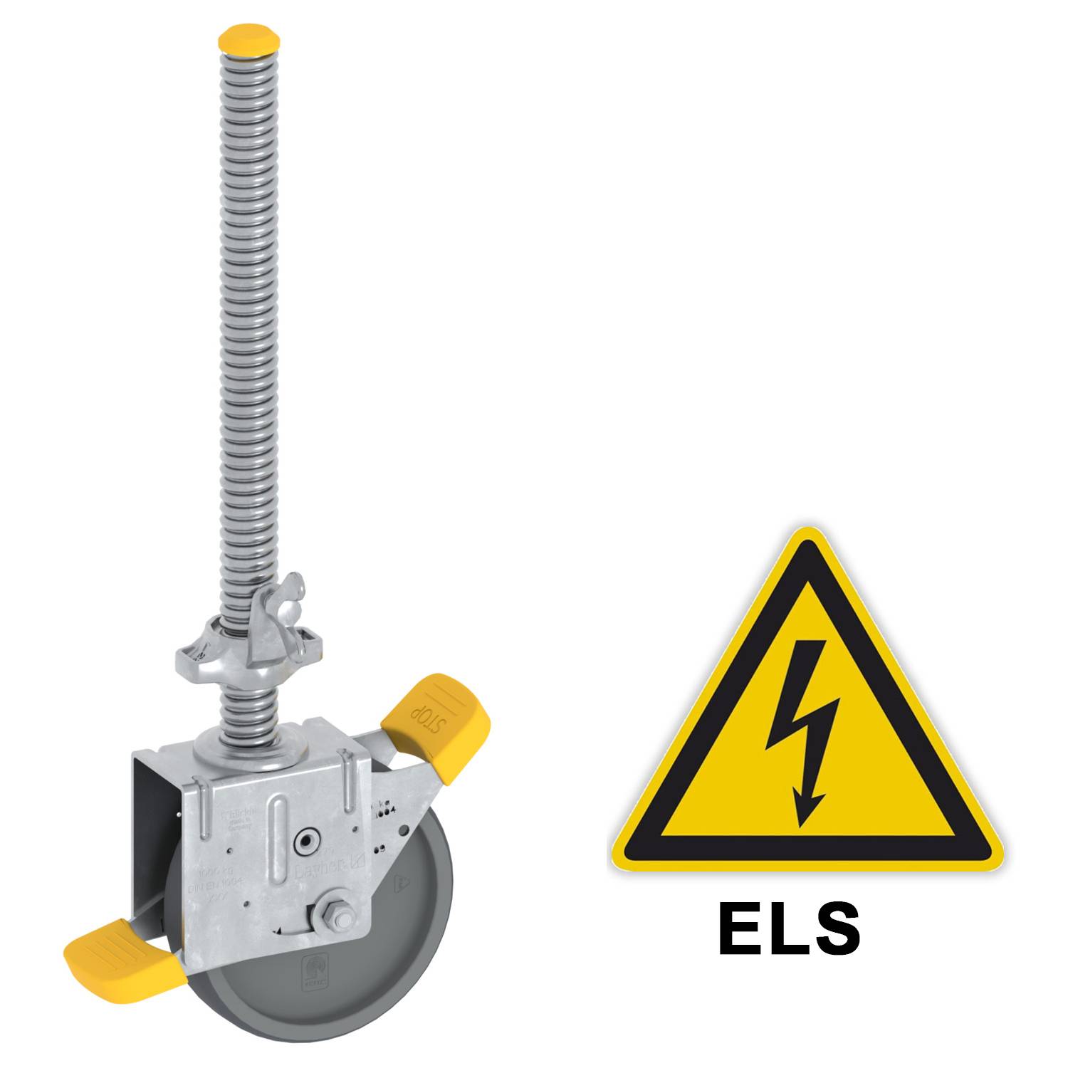 Layher Lenkrolle 1000 mit elektrisch leitfähigem Polyurethan-Belag