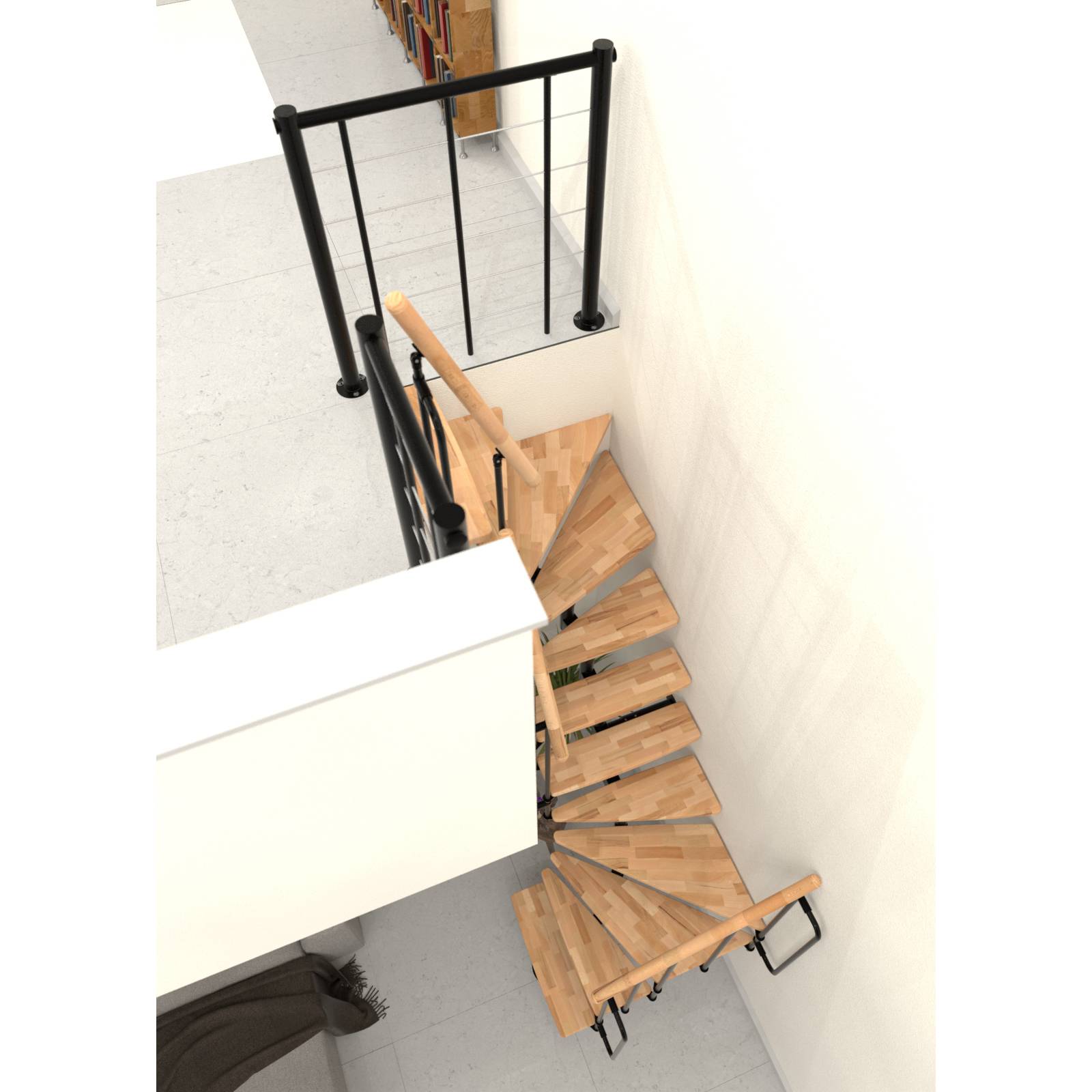Minka Mittelholmtreppe Joker Turn 180° 187 - 304cm Geschosshöhe Buche Schwarz