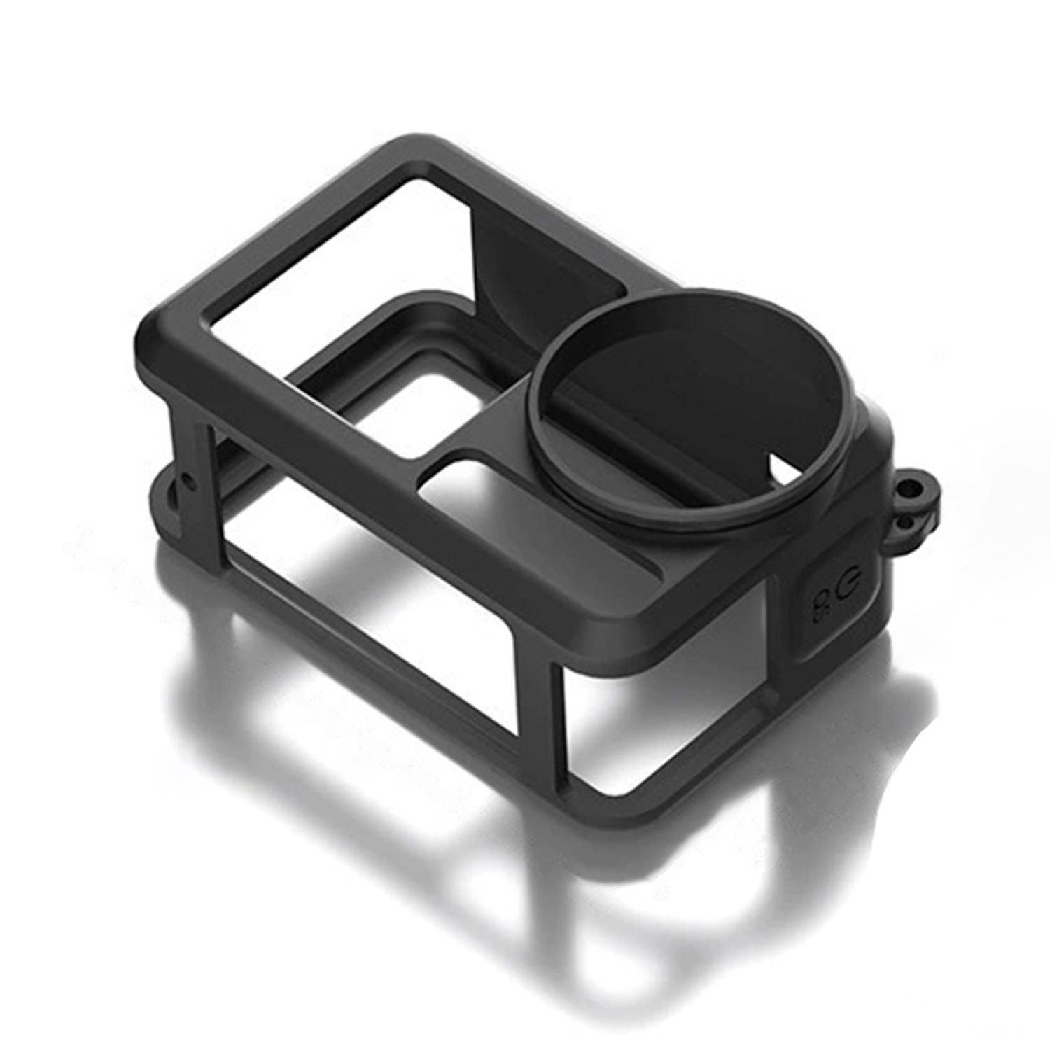 Für DJI Action 5 Pro / 4 / 3 Kamera Silikon Schutzhülle mit Linsenschutz Schwarz/