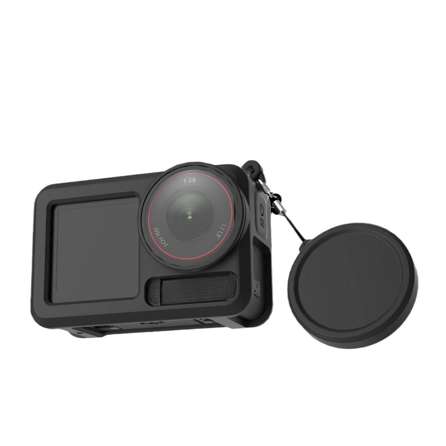 Für DJI Action 5 Pro / 4 / 3 Kamera Silikon Schutzhülle mit Linsenschutz Schwarz/