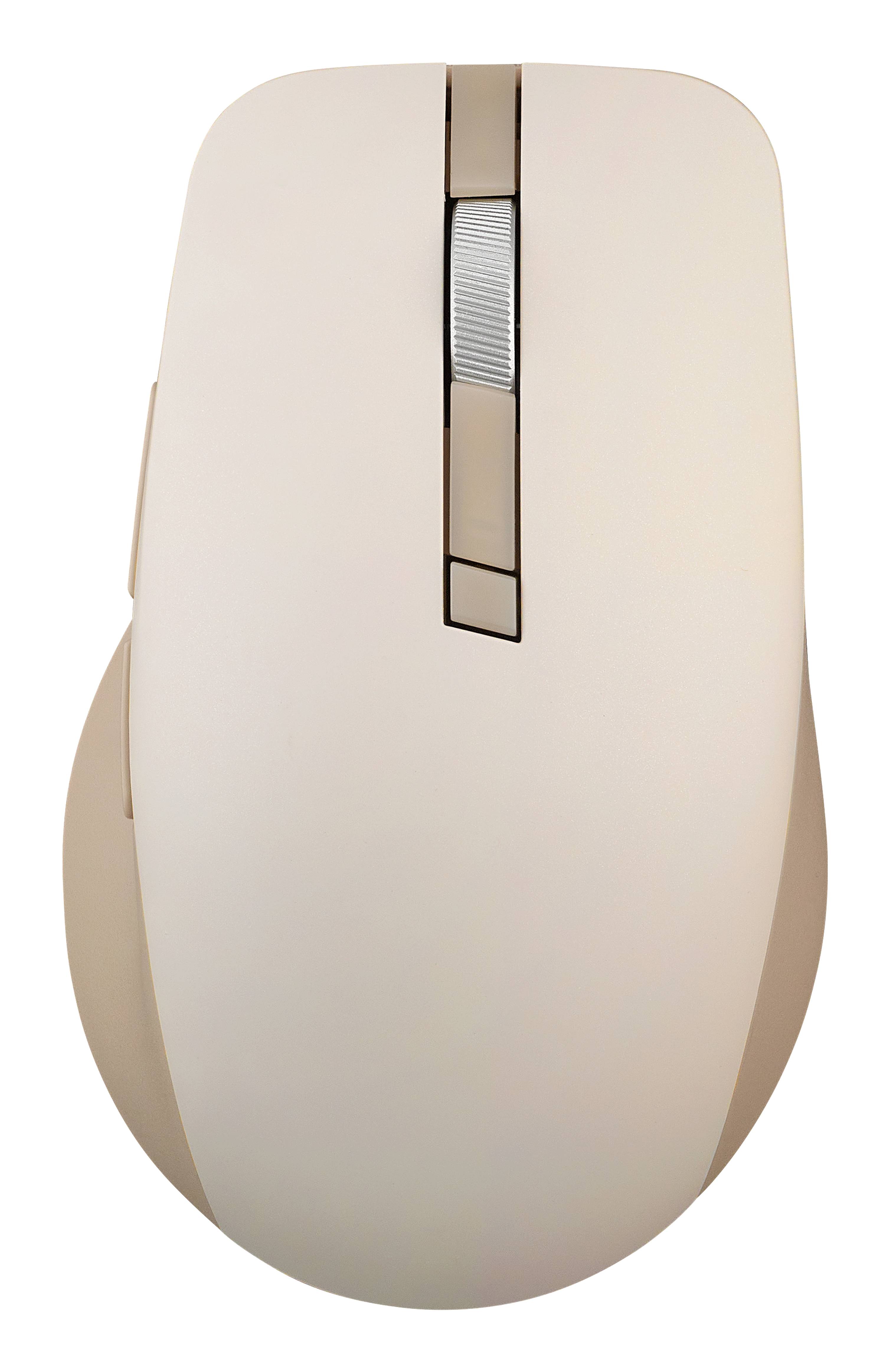 ASUS SmartO Mouse MD200 Silent Plus, Beidhändig, Optisch, RF Wireless + Bluetooth, 4200 DPI, Beige
