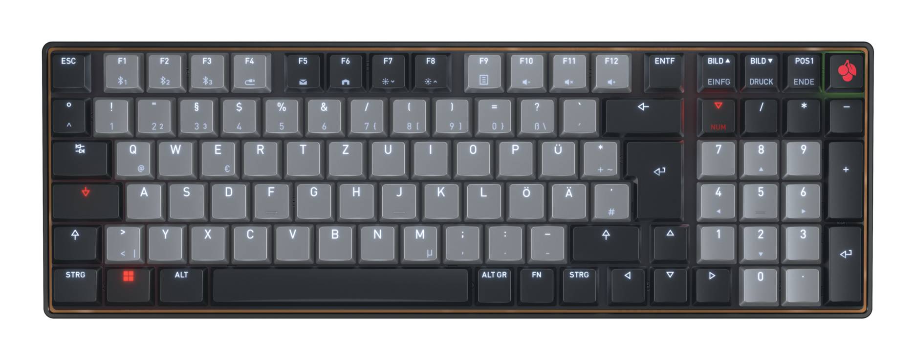 CHERRY KW - Tastatur - 96% - compact - hintergrundbeleuchtet