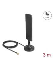 Delock WiFi 5,8 GHz Antenne RP-SMA Stecker 3 dBi omnidirektional mit Anschlusskabel RG-174