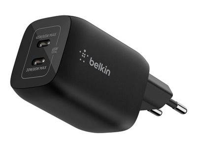 Belkin Gaming - Netzteil - 65 Watt - Power Delivery 3.1 - 2 Ausgabeanschlussstellen (24 pin USB-C)