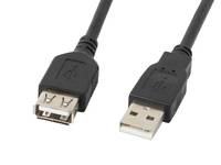 USB-Kabel mit männlichen USB-A-Steckern an beiden Enden, was eine standardmäßige Computerperipherieverbindung anzeigt.