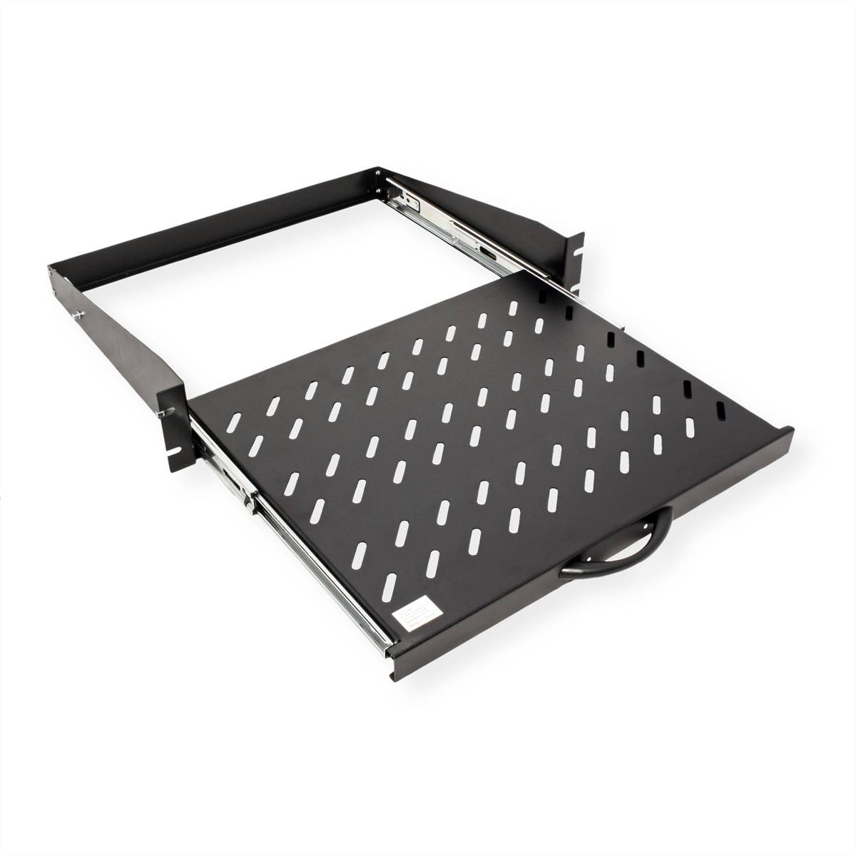 VALUE 19-Zoll-Fachboden ausziehbar, 2 HE, 404 x 350 mm, 30 kg Traglast