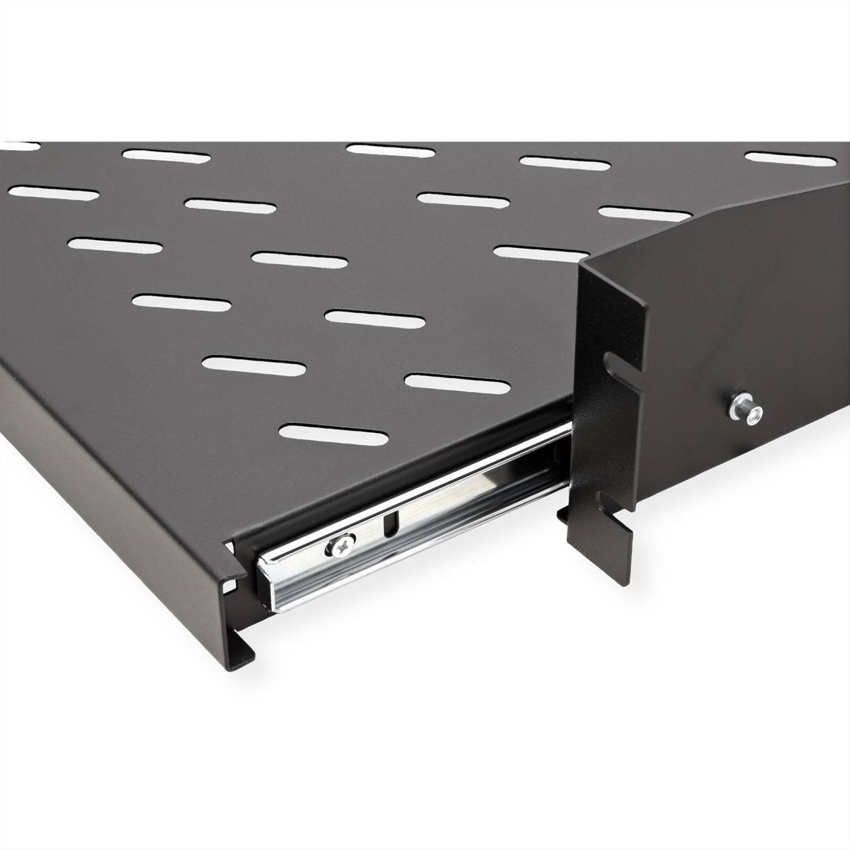 VALUE 19-Zoll-Fachboden ausziehbar, 2 HE, 404 x 350 mm, 30 kg Traglast