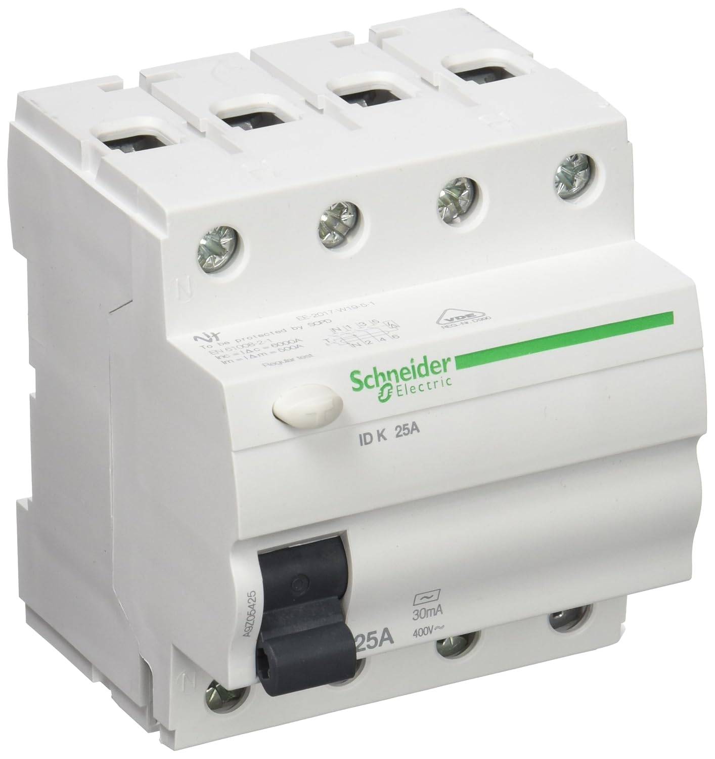 Schneider Electric A9Z05425 FI-Schutzschalter, 4P, 25A, 30mA-AC